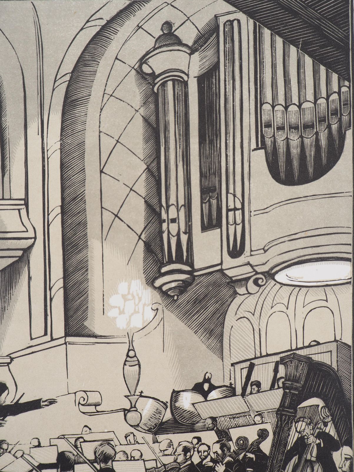 Fernand Siméonconcert: The Conductor   Original Wooodcut, Handsigned1920 photo for sale