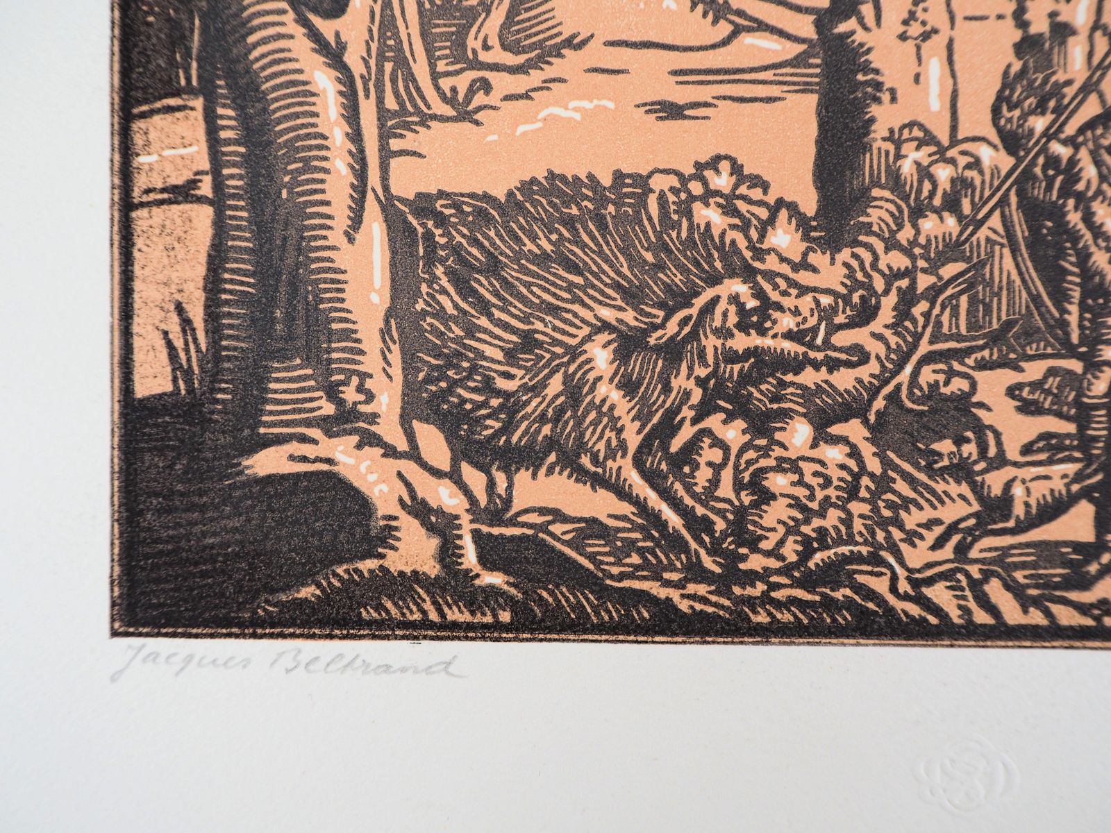 Camille Beltrandmythological Hunting   Original Wooodcut, Handsigned & Numbered1920 photo Art