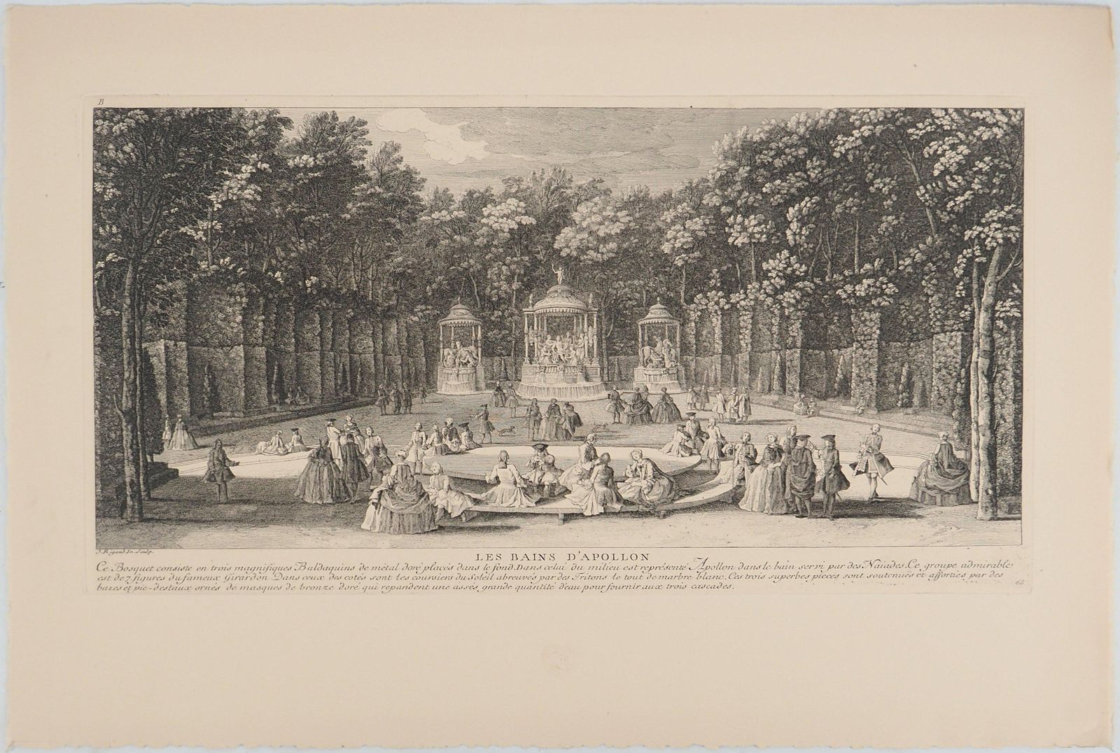 Versailles : The Fountains Of Apollo   Original Etching, Signed