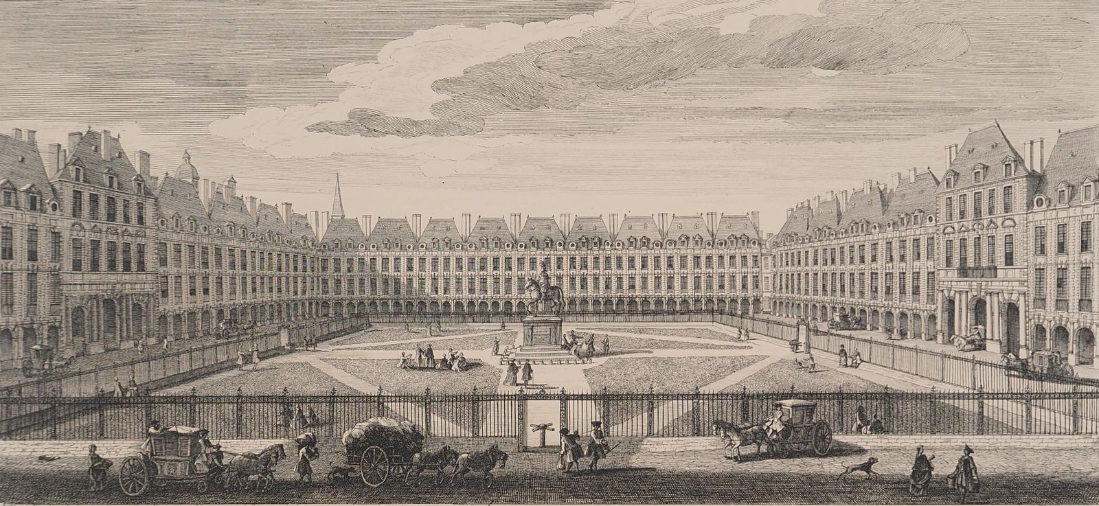 The Royal Square : A Glimpse Of Old Paris   Original Etching, Signed photo for sale