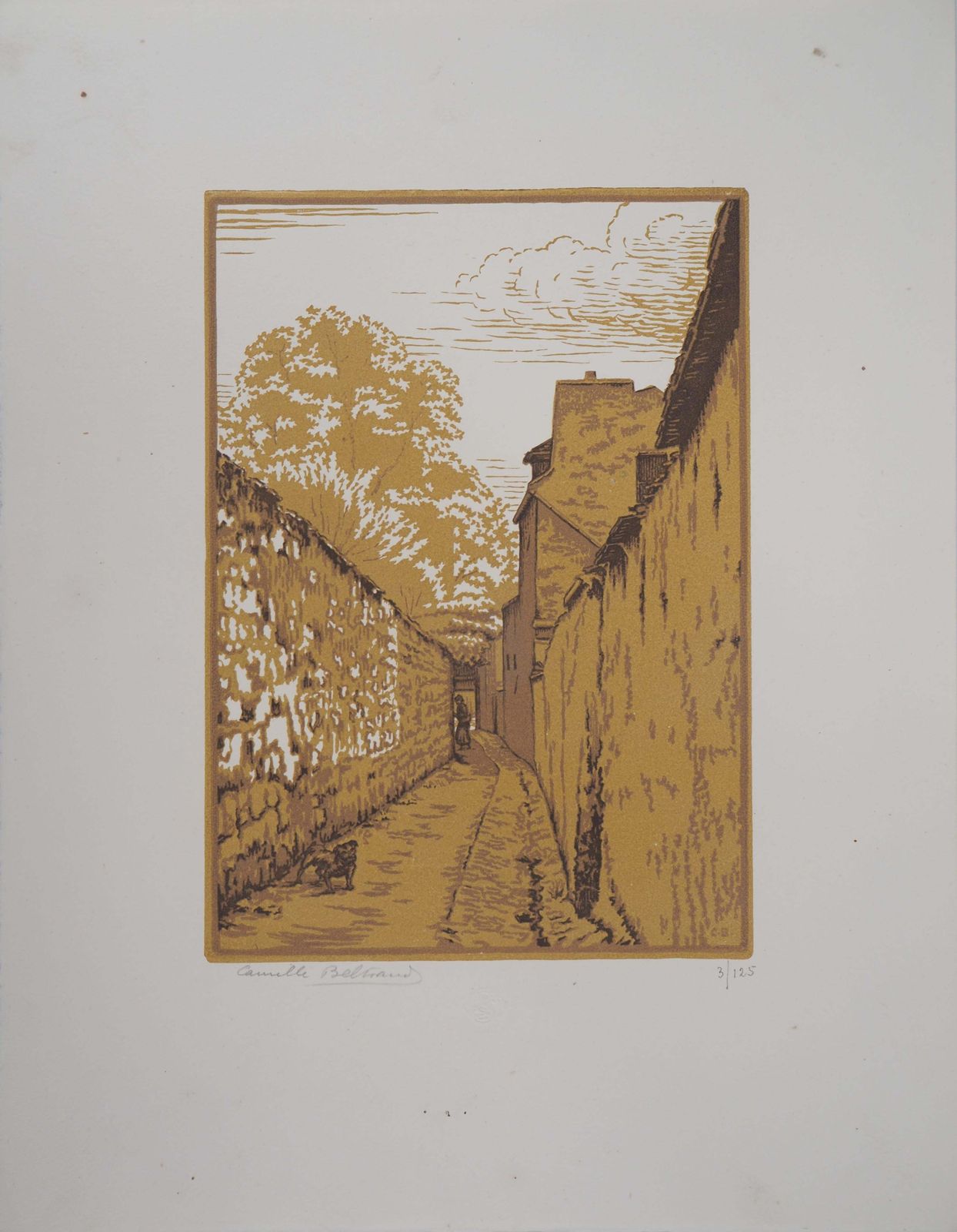 Camille Beltrandstreet From The Old Paris   Original Wooodcut, Handsigned & Numbered1927 photo for sale
