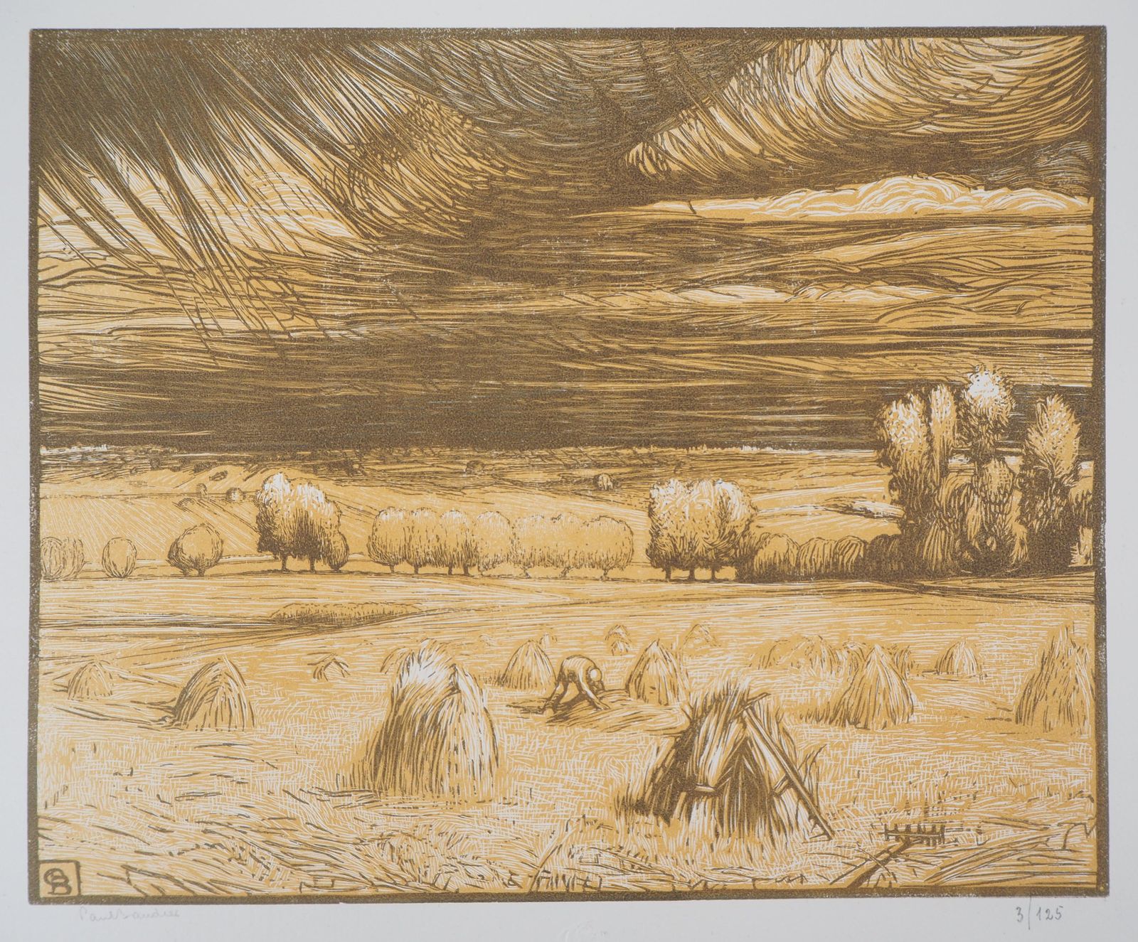 Paul Baudierharvest In The Fields : The Haystacks   Original Wooodcut, Handsigned & Numbered1927 photo furniture