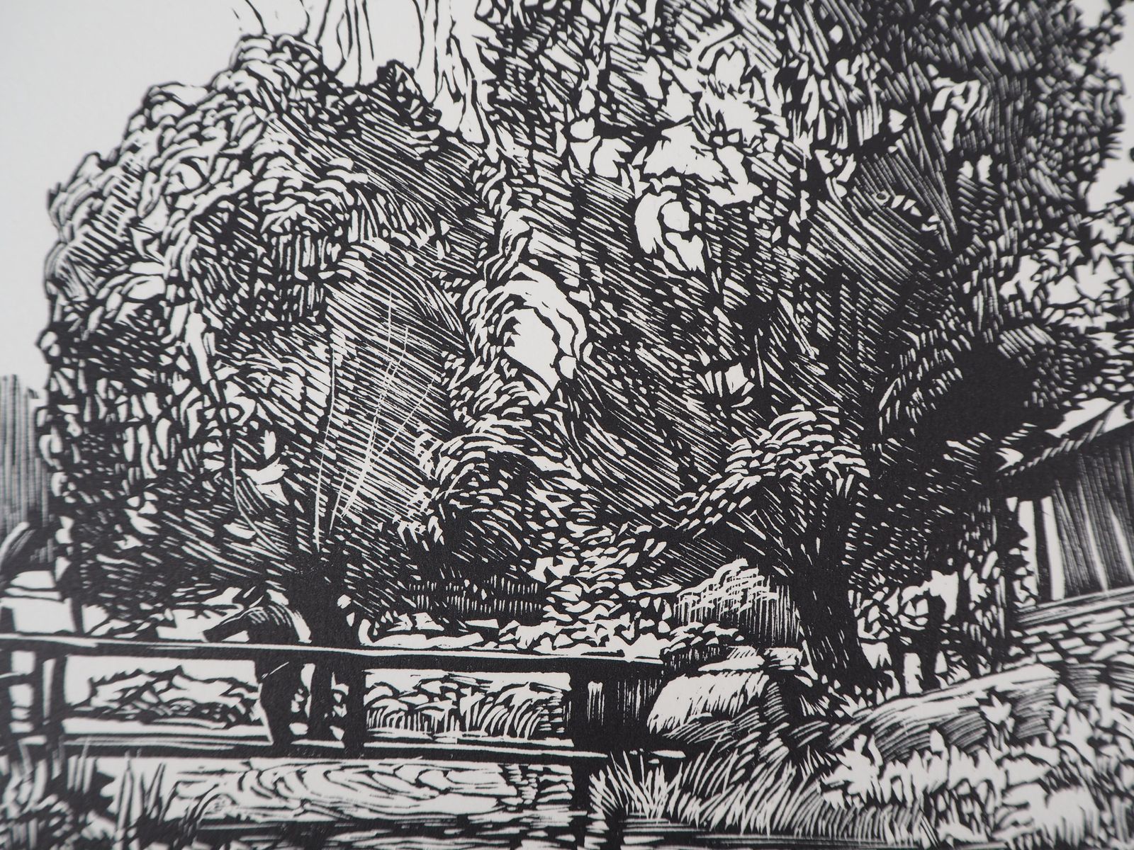 Georges Le Meilleurlandscape With A Mill On The River   Original Wooodcut, Handsigned1927 photo for sale