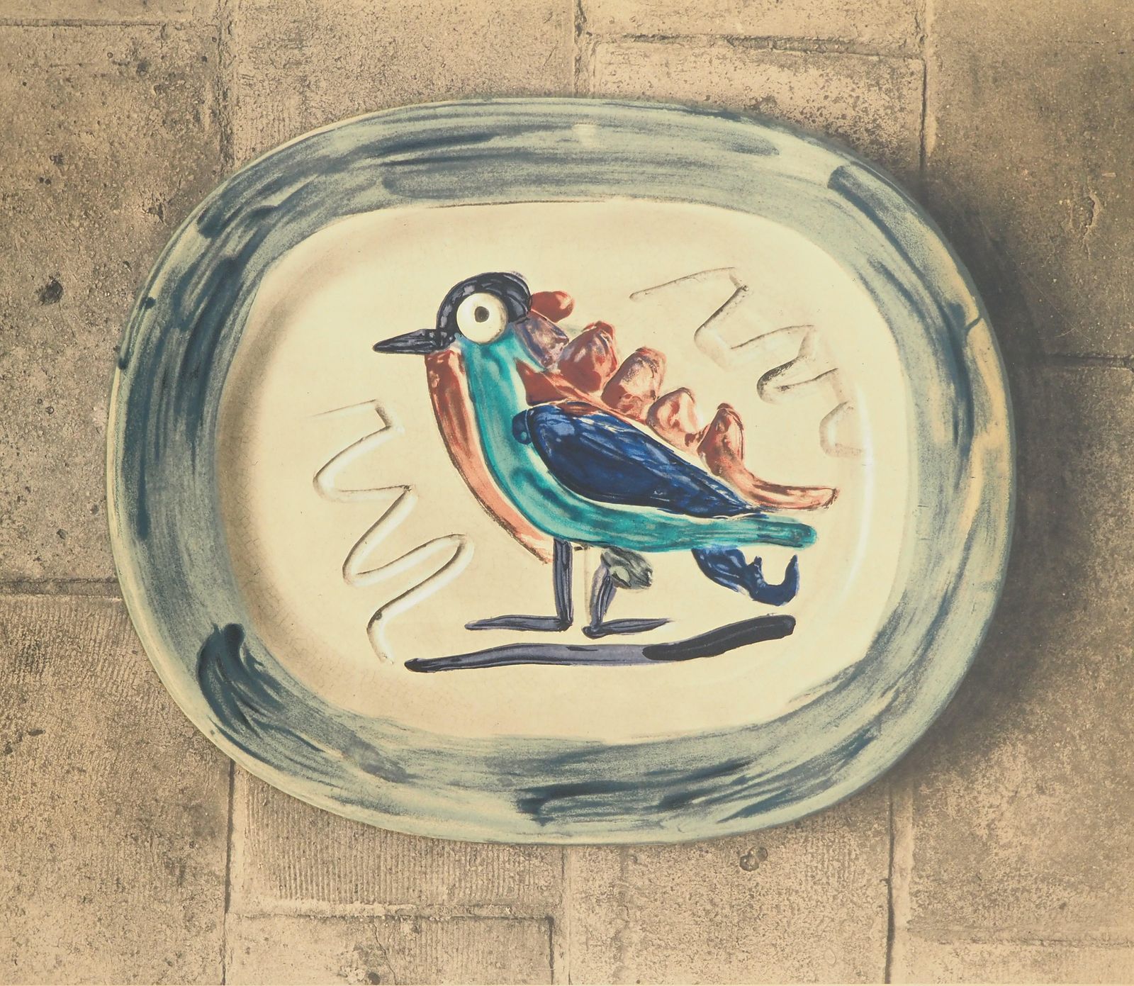 Pablo Picassomadoura, Colorful Bird   Original Lithograph Poster (Czwiklitzer #319)1967 photo furniture
