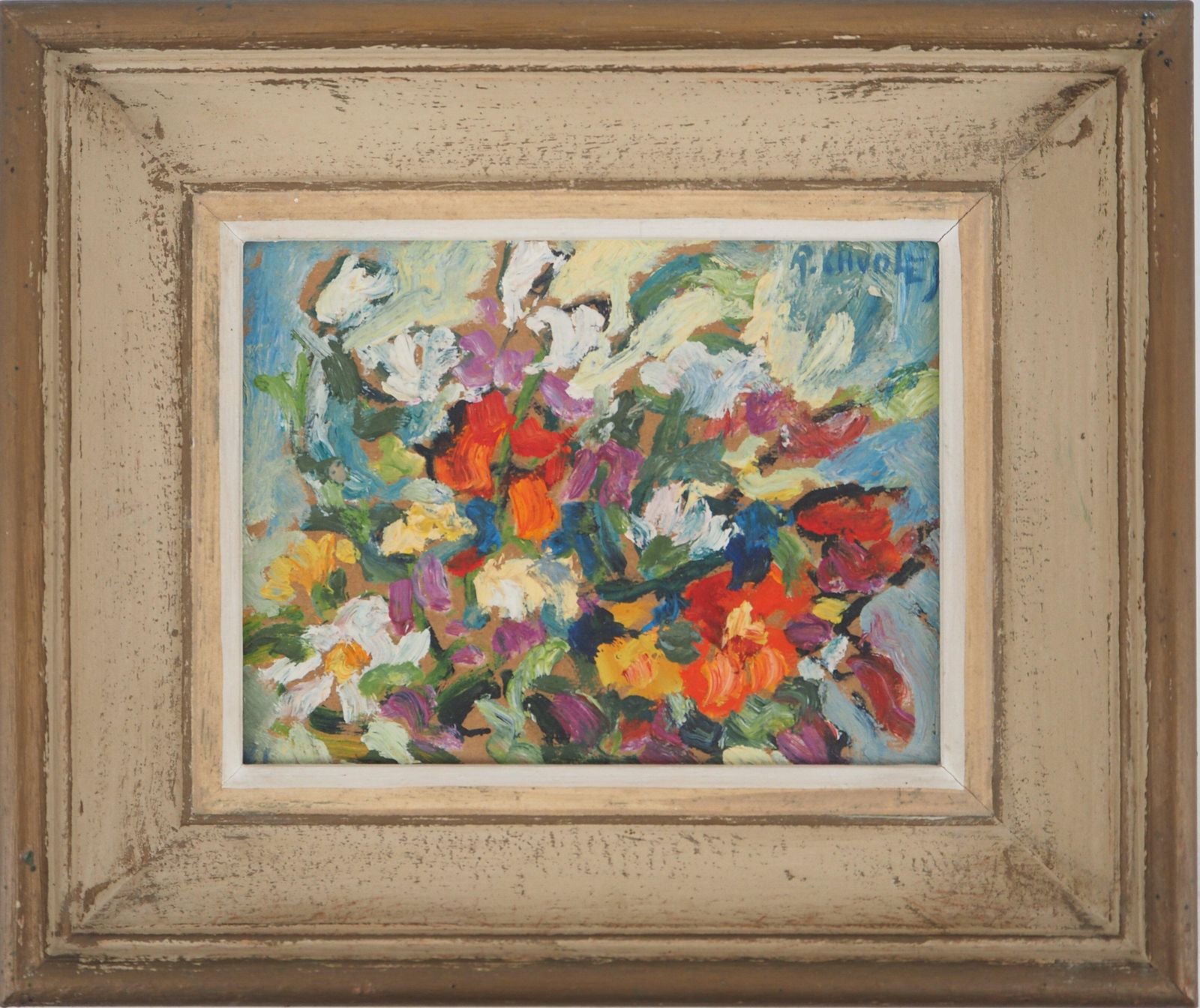 Rafael Chwolesbouquet Of Flowers   Original Oil Painting, Handsigned And Framed1979 photo furniture