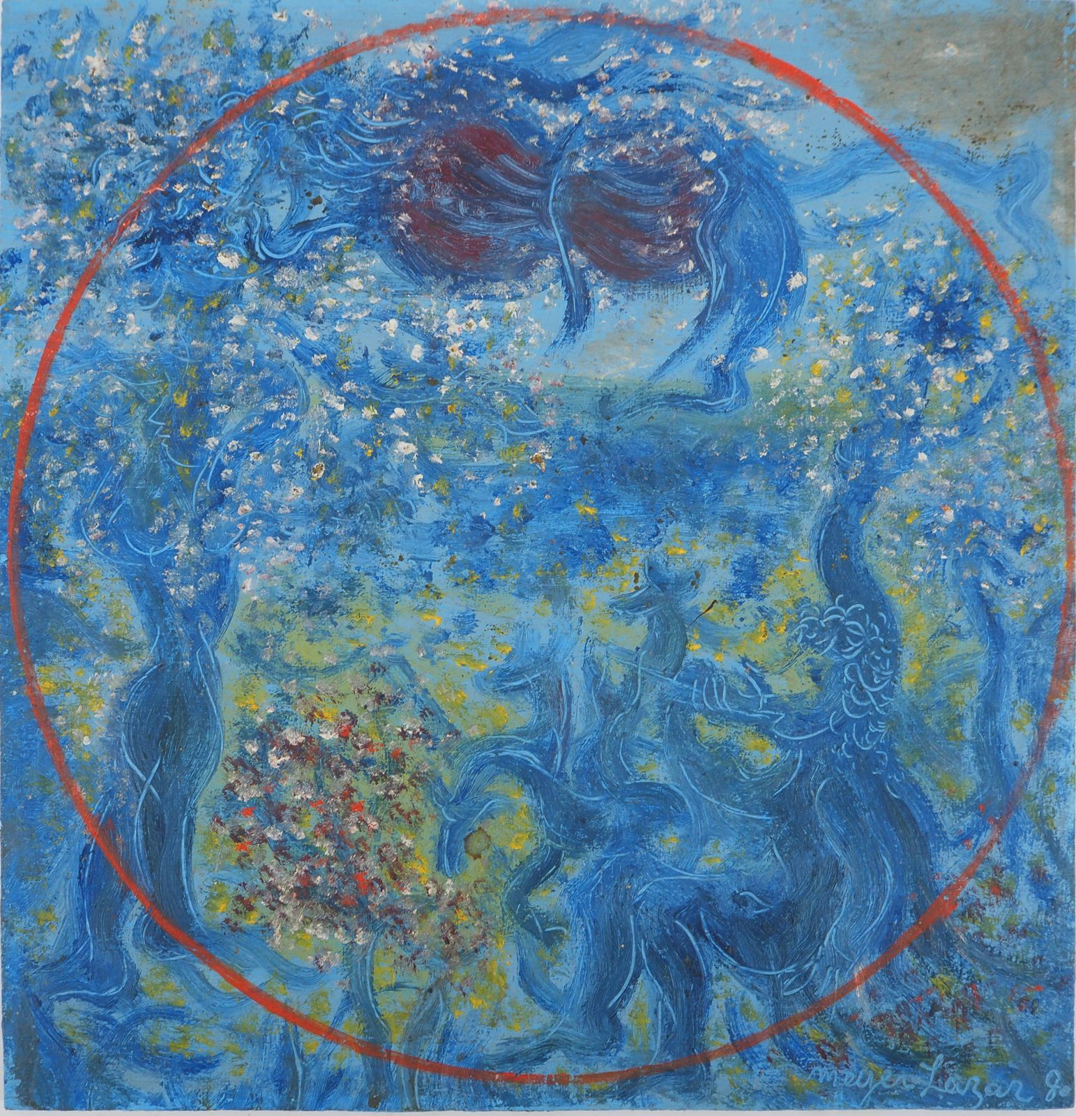 Meyer Lazarsurrealism : The Garden Of Eden   Original Oil Painting, Handsigned1980