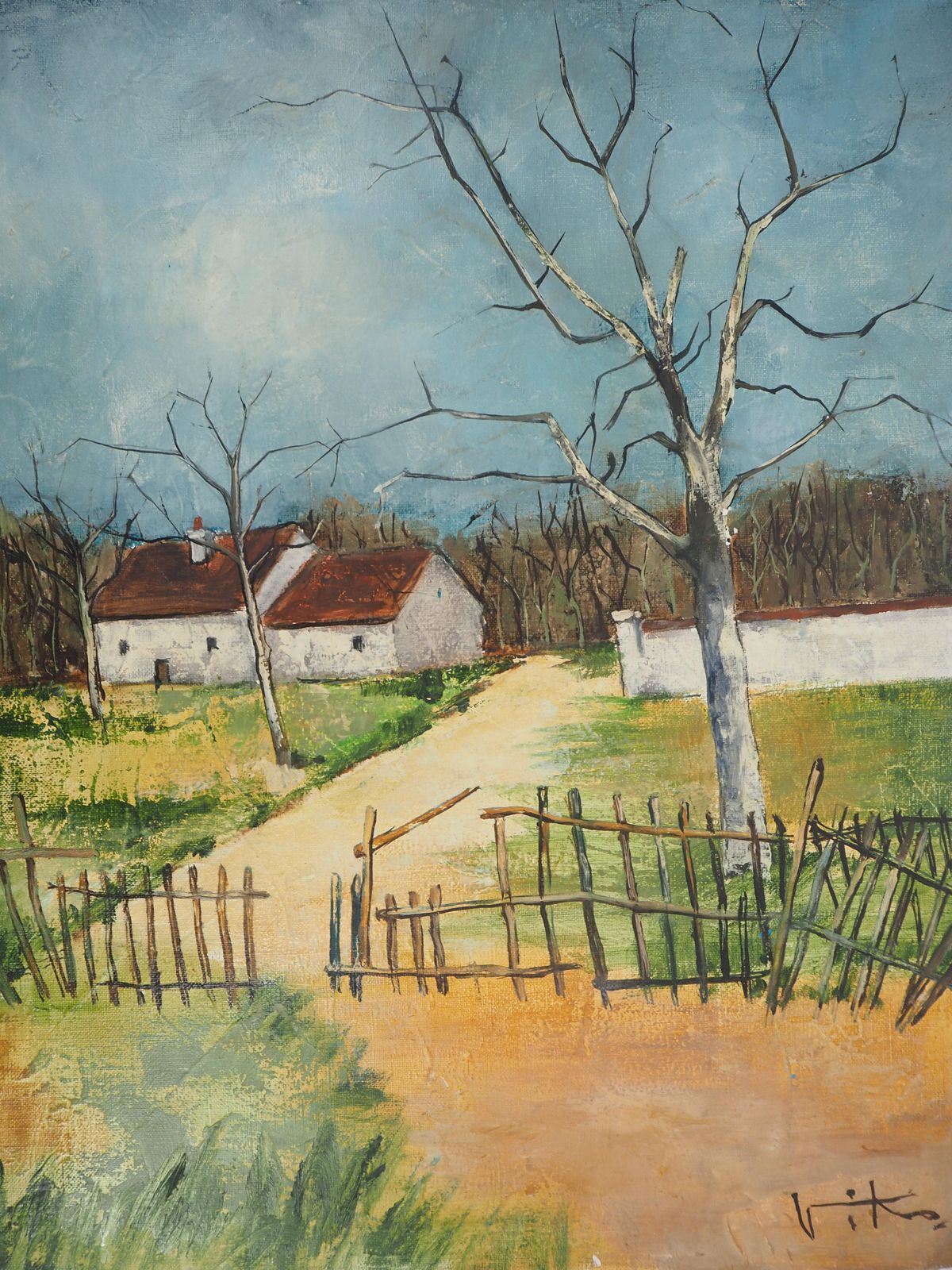 Victor Vikocountryside : The Old House   Original Oil On Canvas, Handsigned photo for sale