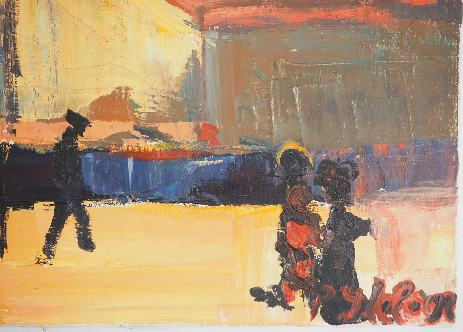 Pierre Yves Lelargeitaly : View On Rome At The Sunset   Original Oil On Canvas, Handsigned1968 photo furniture