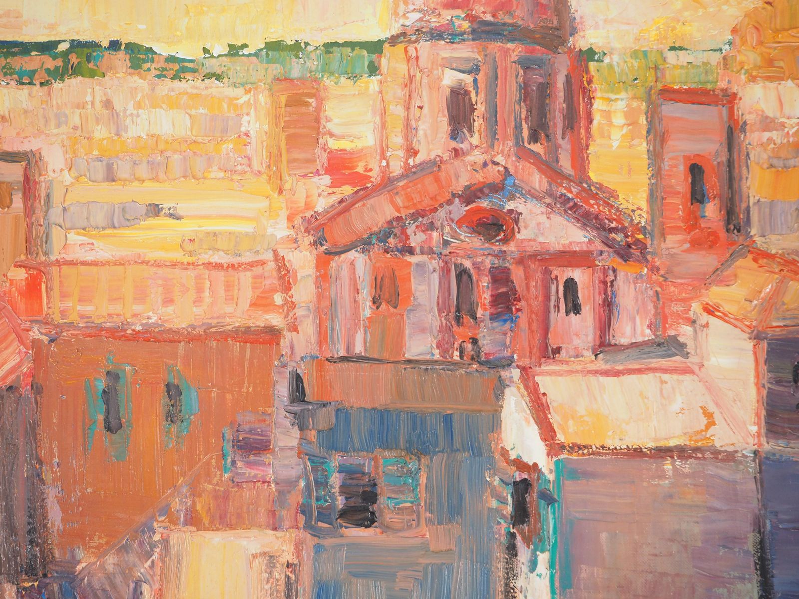 Pierre Yves Lelargeitaly : View On Rome At The Sunset   Original Oil On Canvas, Handsigned1968 photo vinterior