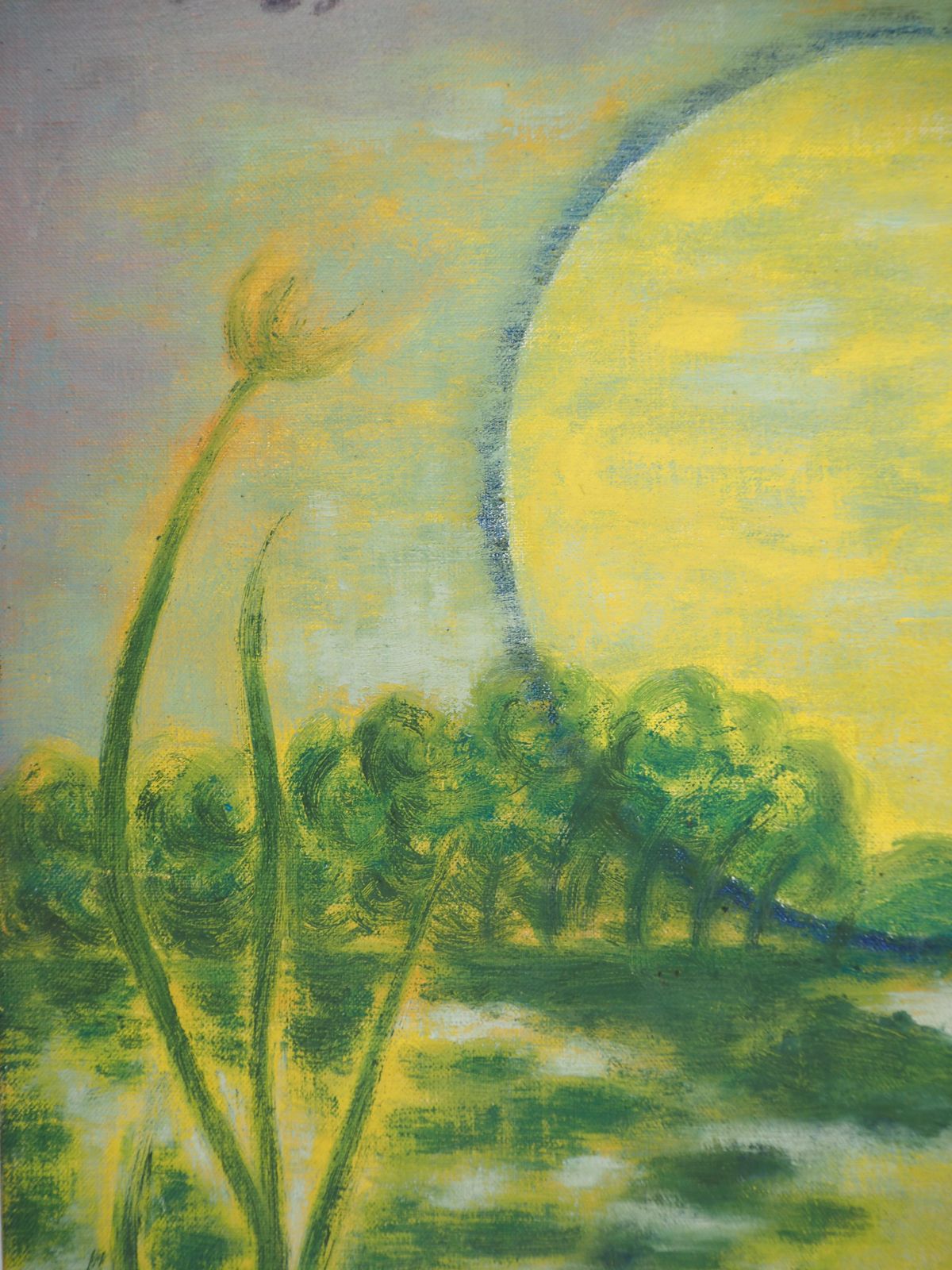Meyer Lazarisrael : Sunset On The Lake Of Galilee   Original Oil On Canvas, Handsigned1968 photo vinterior