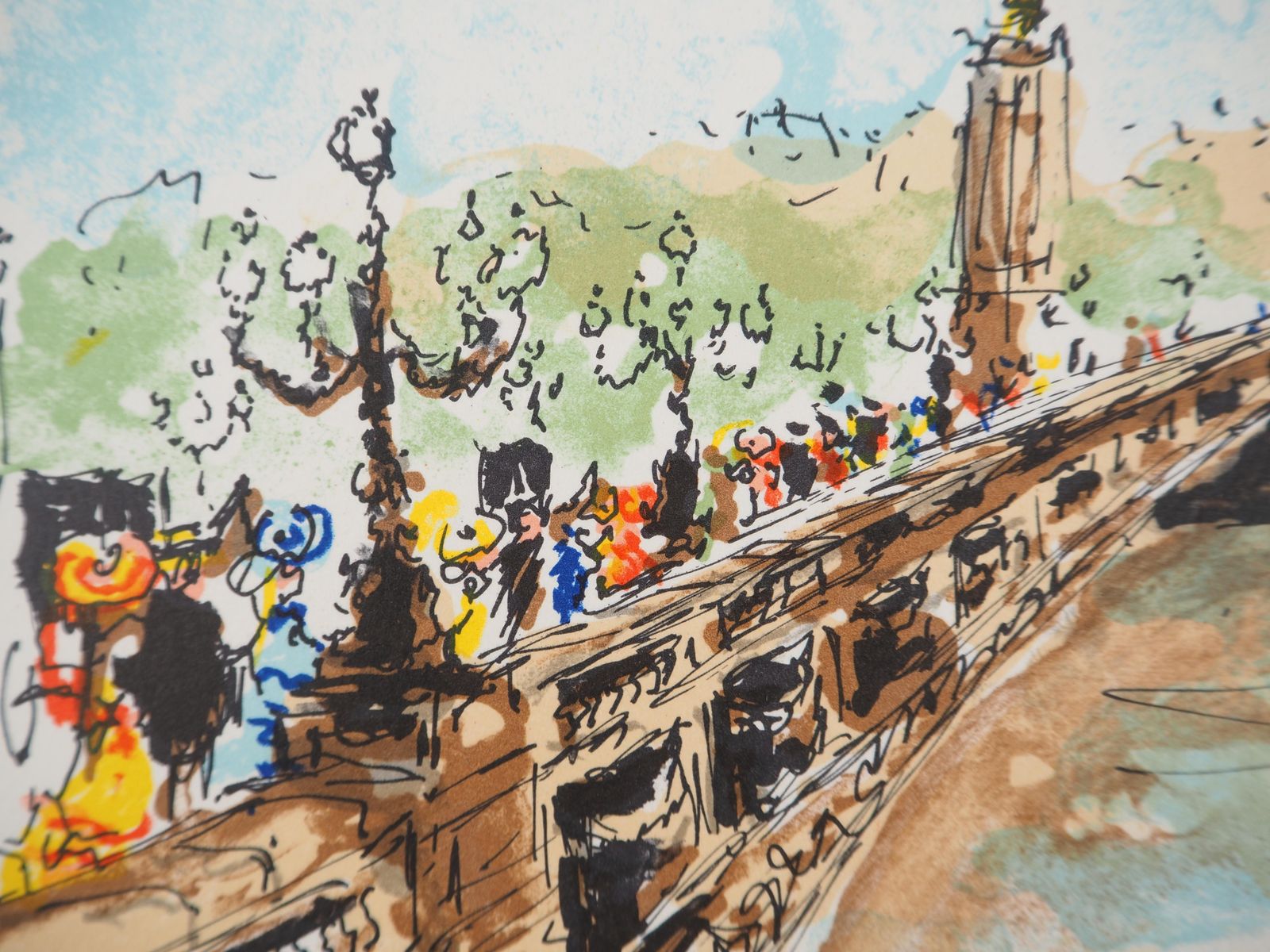 Urbain Huchetparis : Alexandre III Bridge   Original Lithograph Handsigned And Numbered1980 photo Art