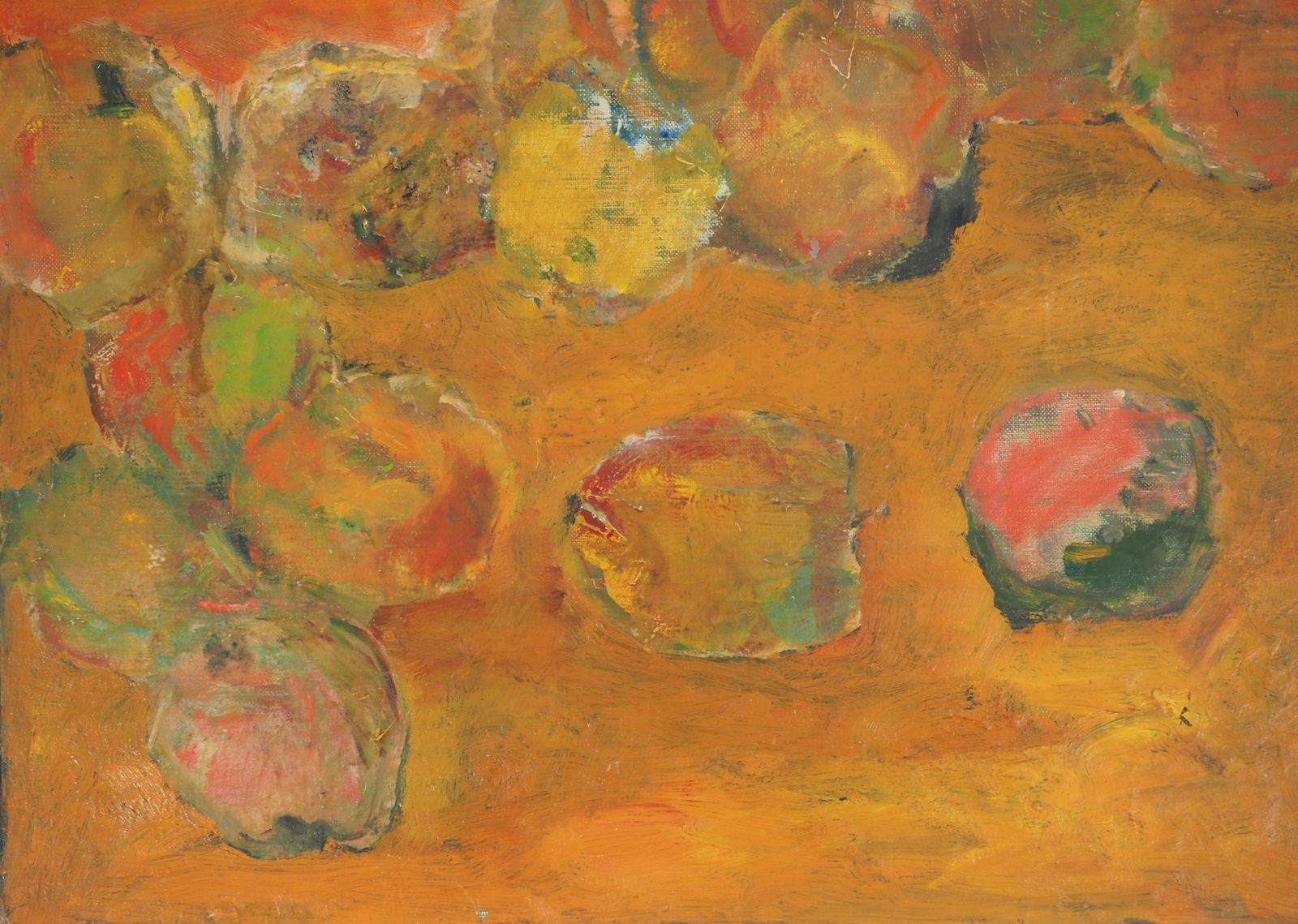 Pierre Garcia Fonstribute To Cezanne : 14 Apples   Original Oil On Canvas, Signed1964 photo vintage