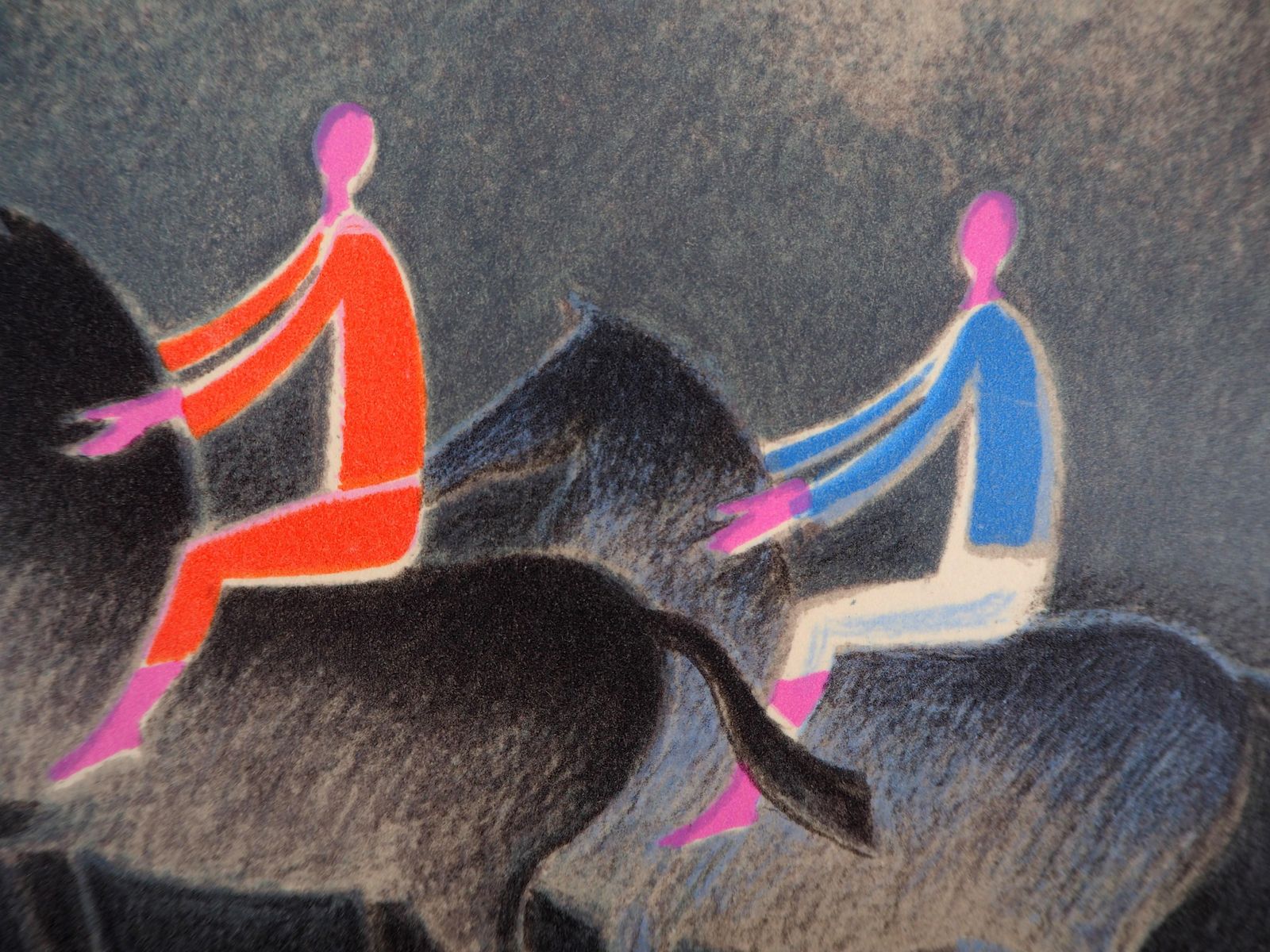 Albert Zavarotribute To Brasilier : Horse Riding In The Forest   Original Lithograph, Signed photo 172.0