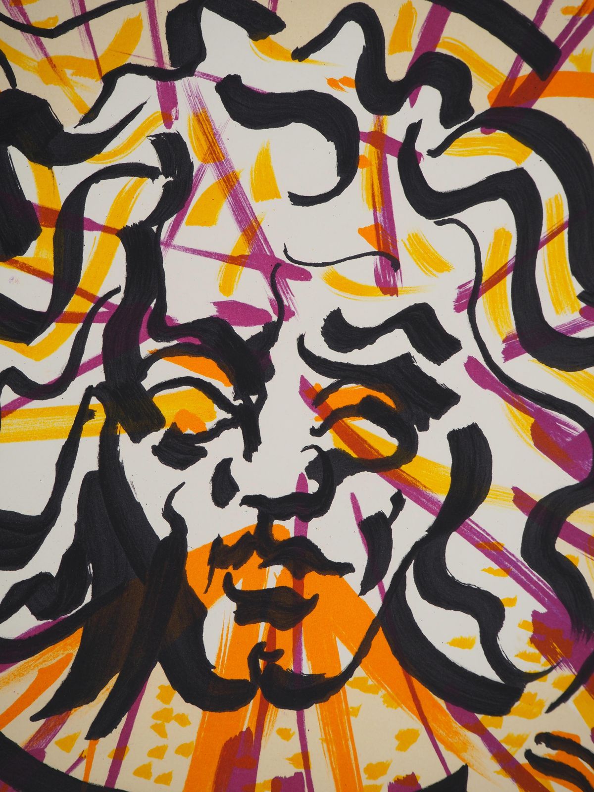 Salvador Dalí­The Vitraux : The Sun   Original Lithograph Handsigned (Field #74 5p)1973 photo for sale