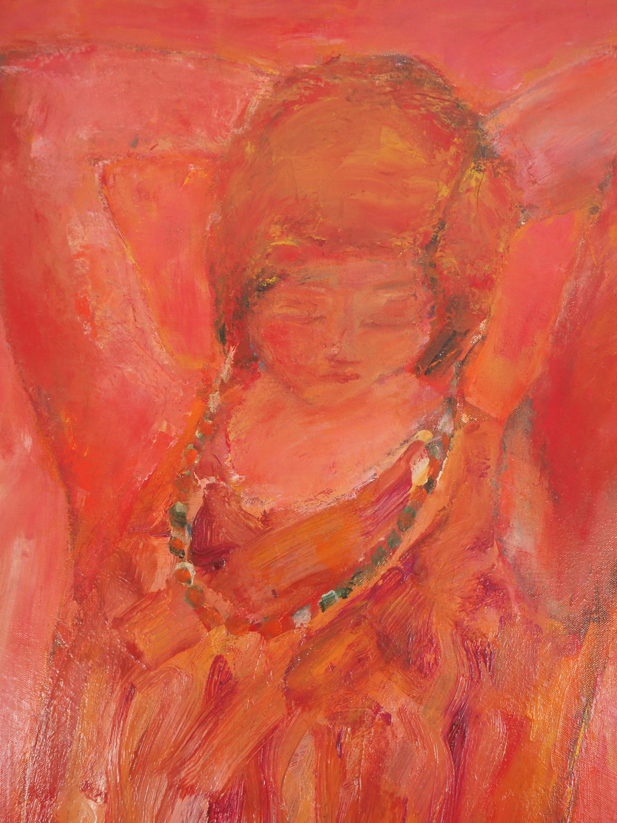 Pierre Garcia Fonsred Young Girl With A Necklace   Original Oil On Canvas, Signedc. 1965 photo vintage