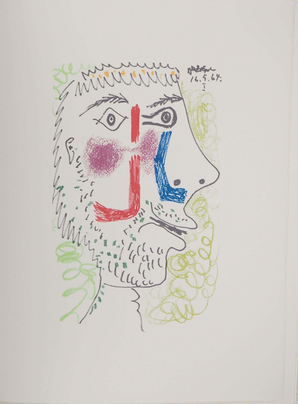 Le Goût Du Bonheur : The Long Haired Man   Lithograph1964