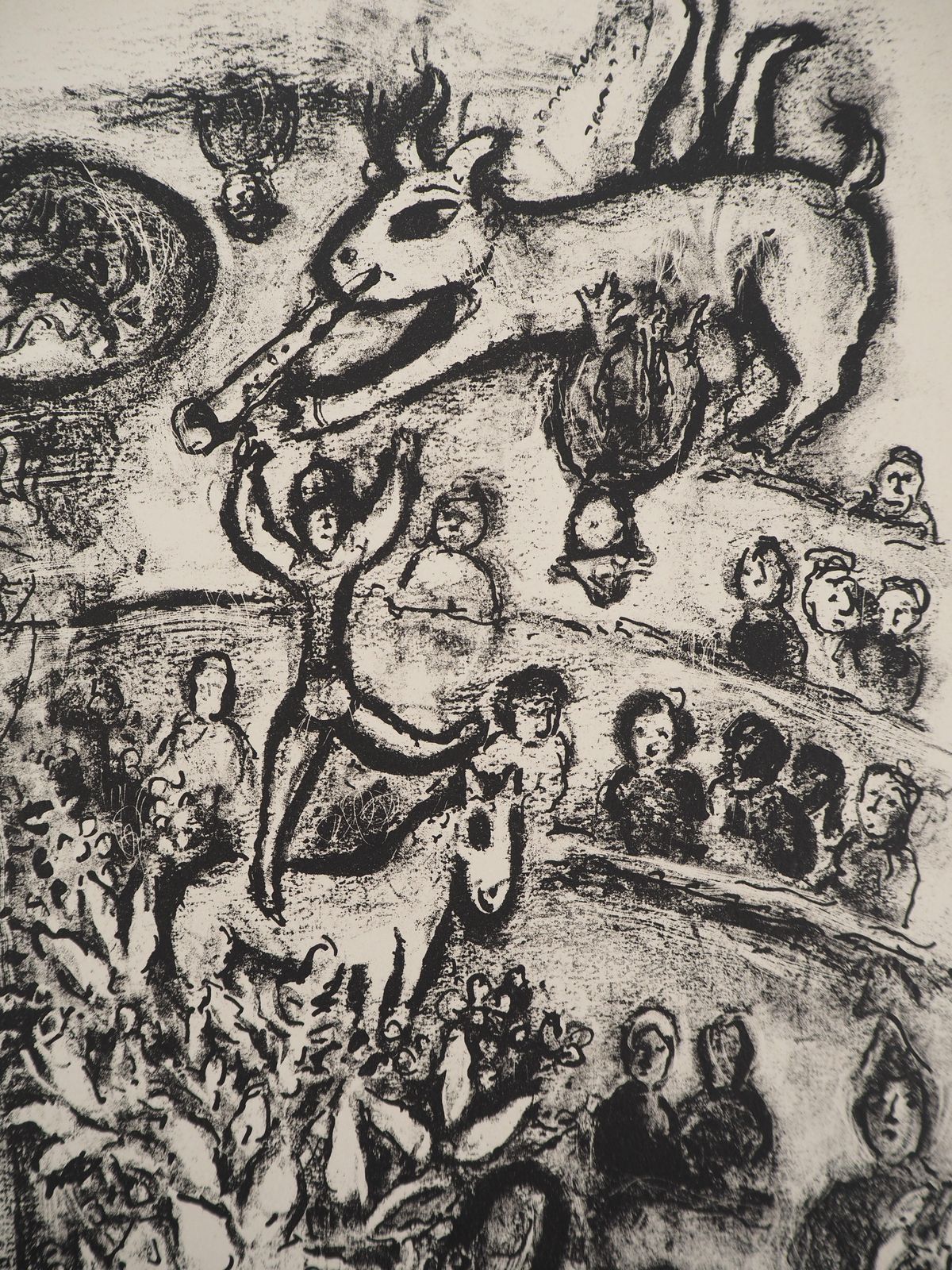 Marc Chagallthe Circus : Clowns And Acrobats   Original Lithograph (Mourlot #503)1967 photo for sale