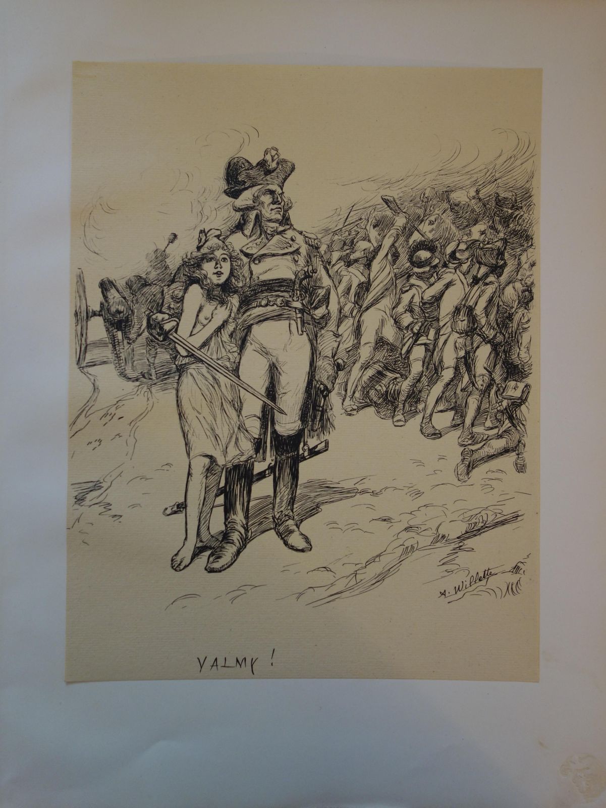 Adolphe Willettefrench Revolution, The Battle Of Valmy   Original Lithograph 18991899 photo furniture