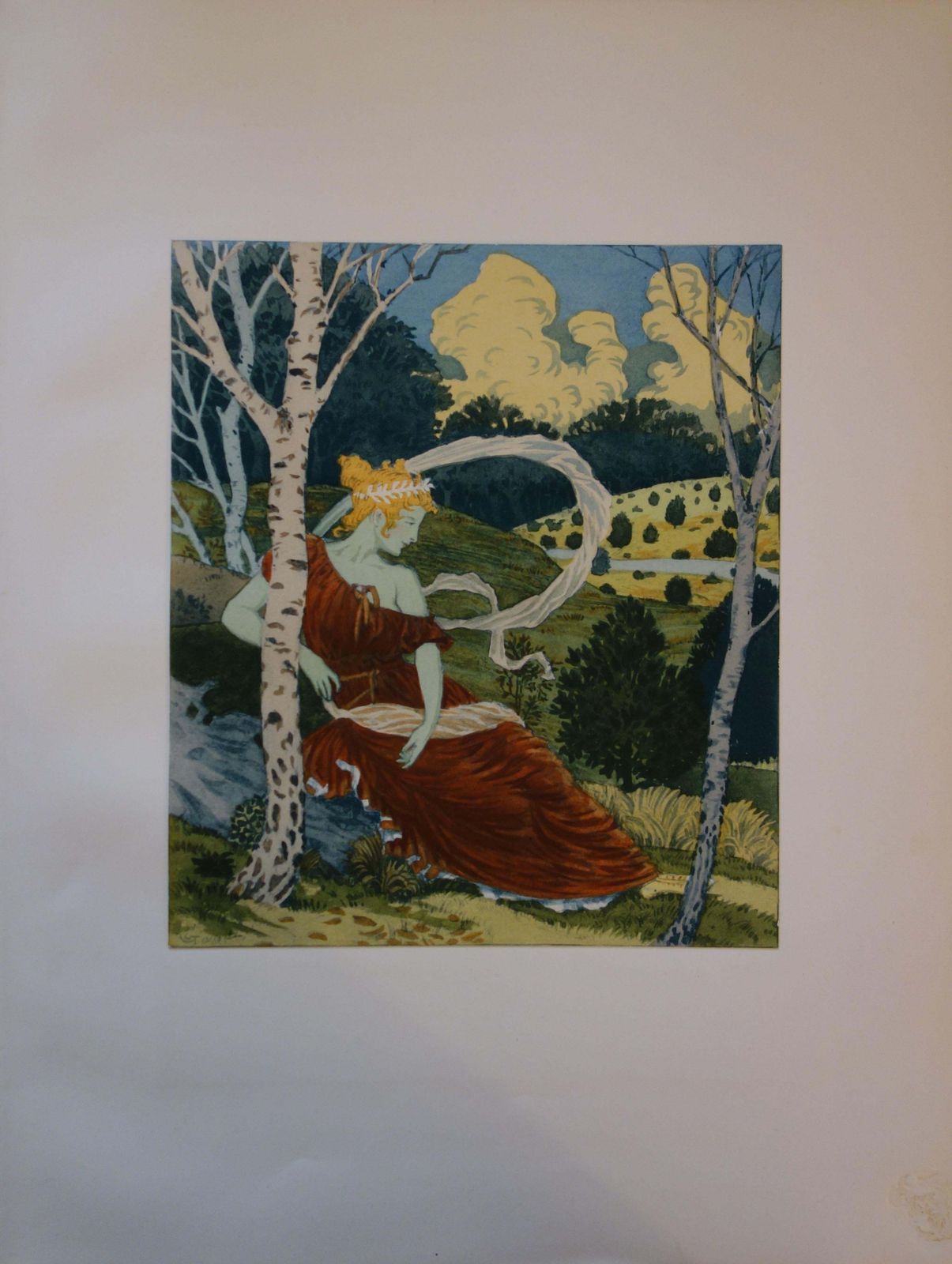 Eugène Grassetantic Beauty In The Woods   Original Lithograph   18981898 photo furniture