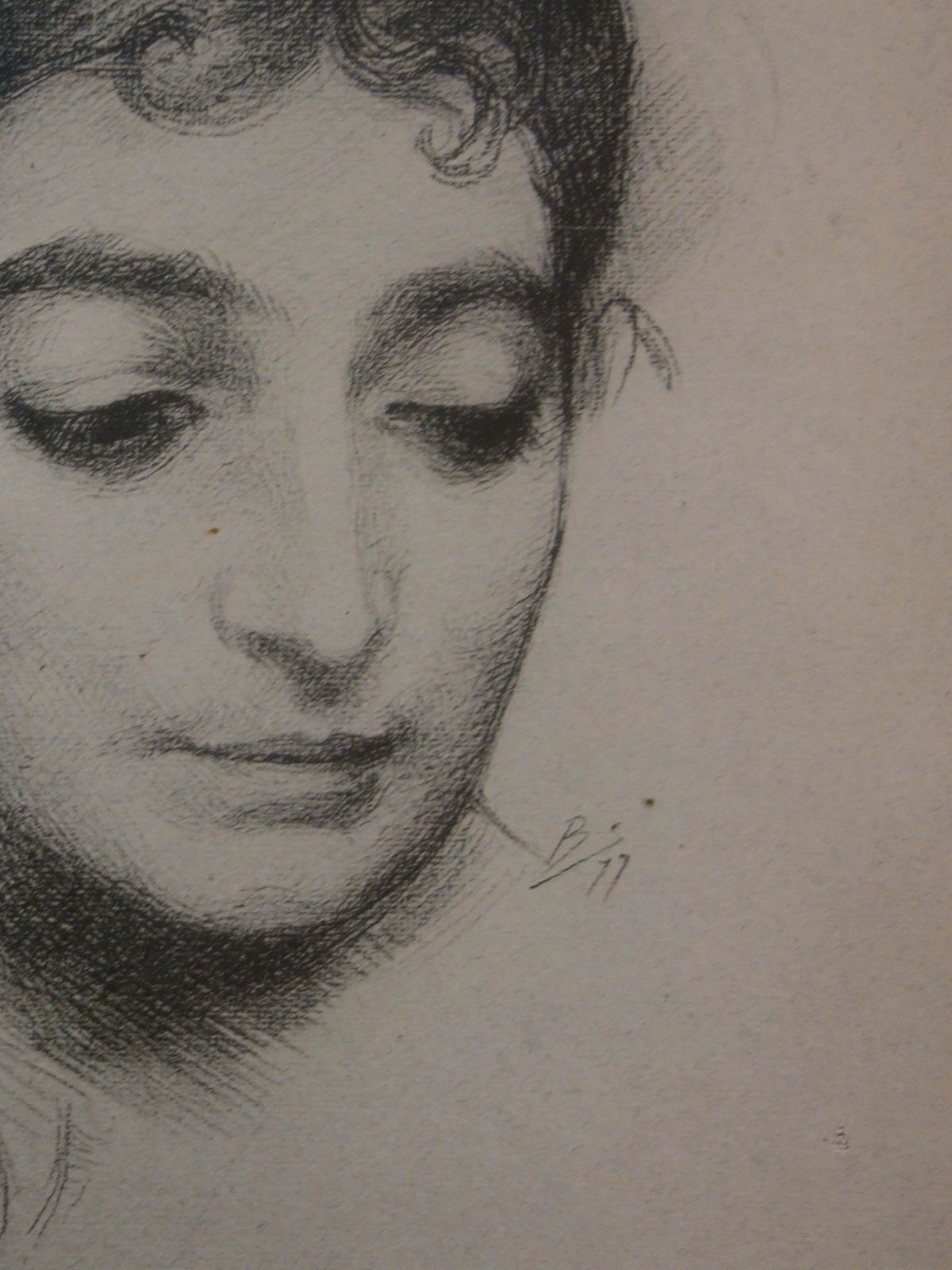 Félix Bracquemondlover, Portrait After A Poem Of Ronsard   Original Lithograph   18991899 photo Art