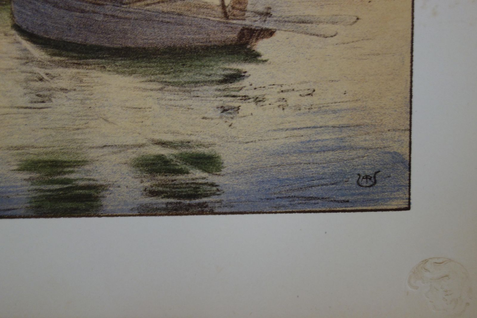 Raoul André Ulmannmelancolic Seascape With Sailboats   Original Lithograph, 18981897 photo for sale