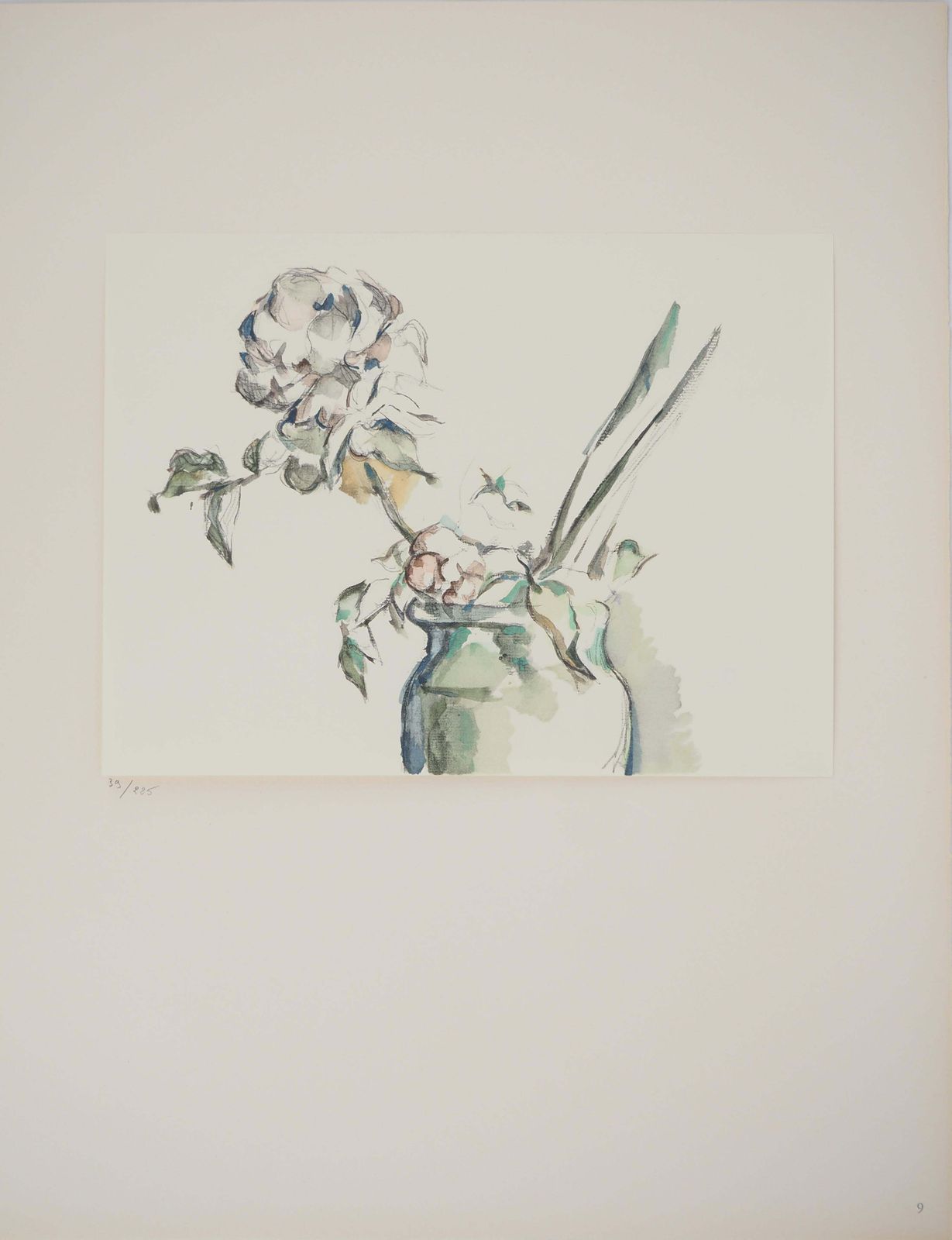 Still Life, Pale Roses In A Vase   Lithograph, 19711971 photo furniture