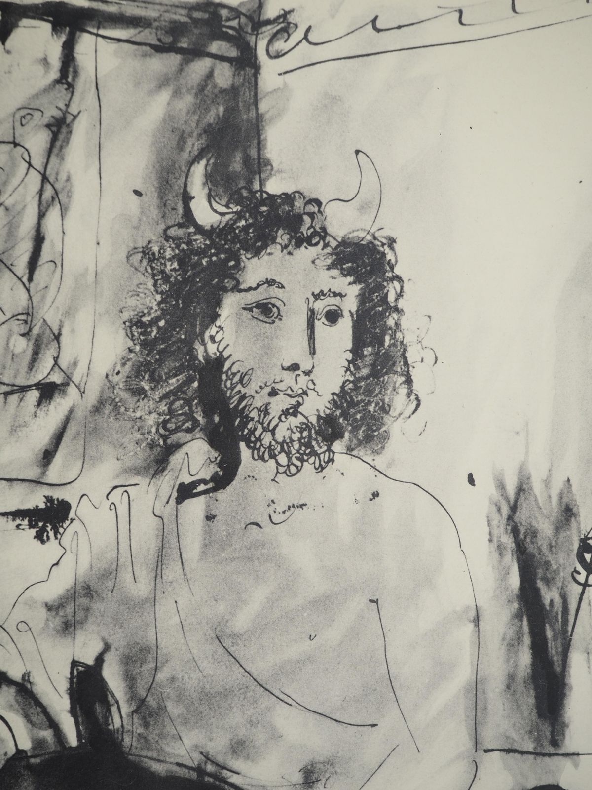 Young Fauve And A Woman   Lithograph And Stencil1967 photo for sale