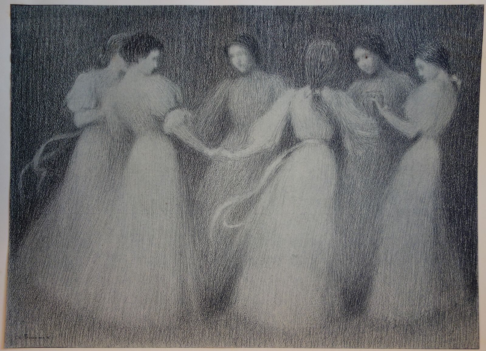Henri Le Sidanerimpressionism : Girls Dancing   Original Lithograph, 18981898 photo furniture