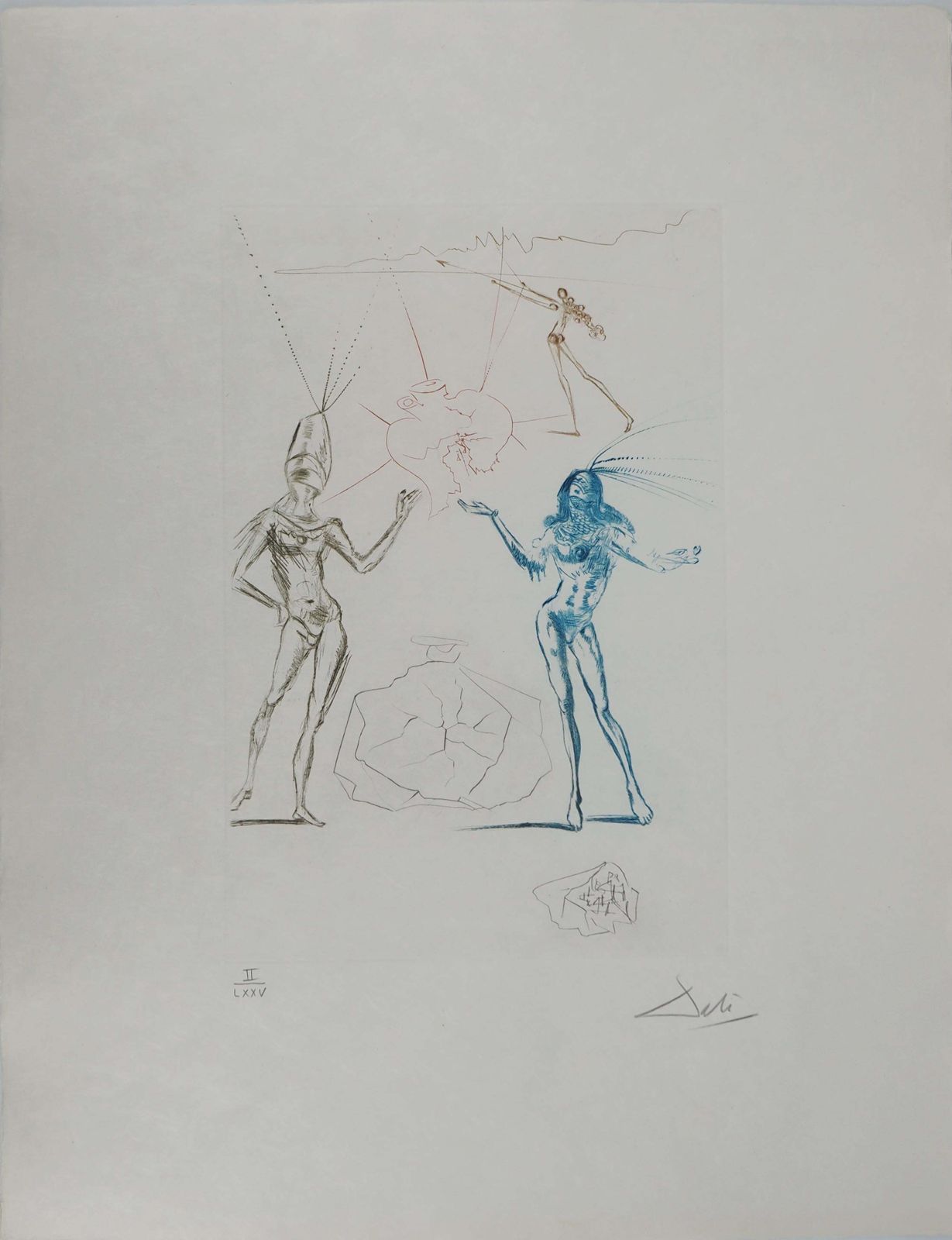 Salvador Dalí­The Lovers Condemned   Original Etching Handsigned (Field #70 10 J)1970