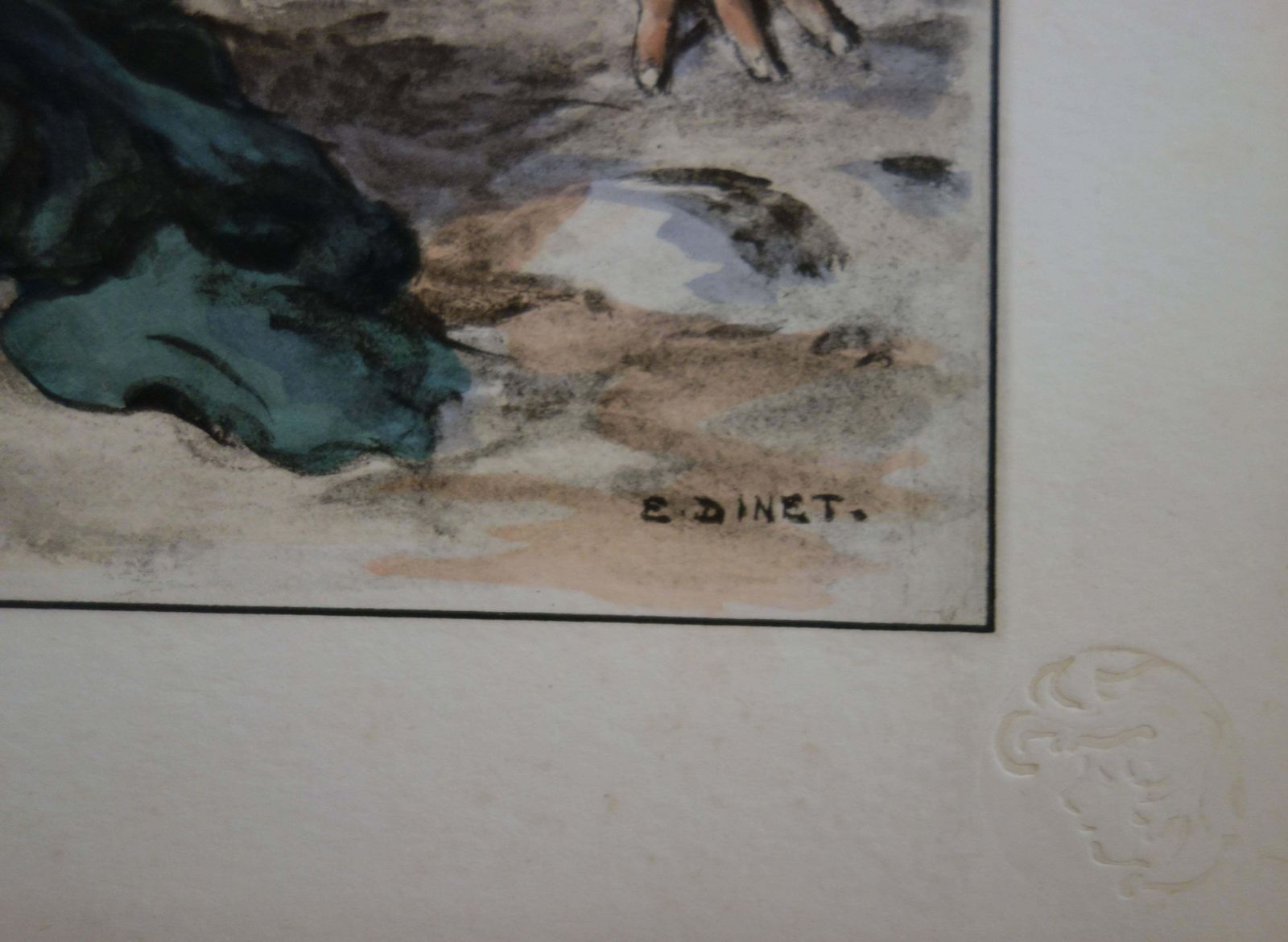 Etienne Dinetorientalism : Young Girls Playing   Original Lithograph 18981897/98 photo furniture