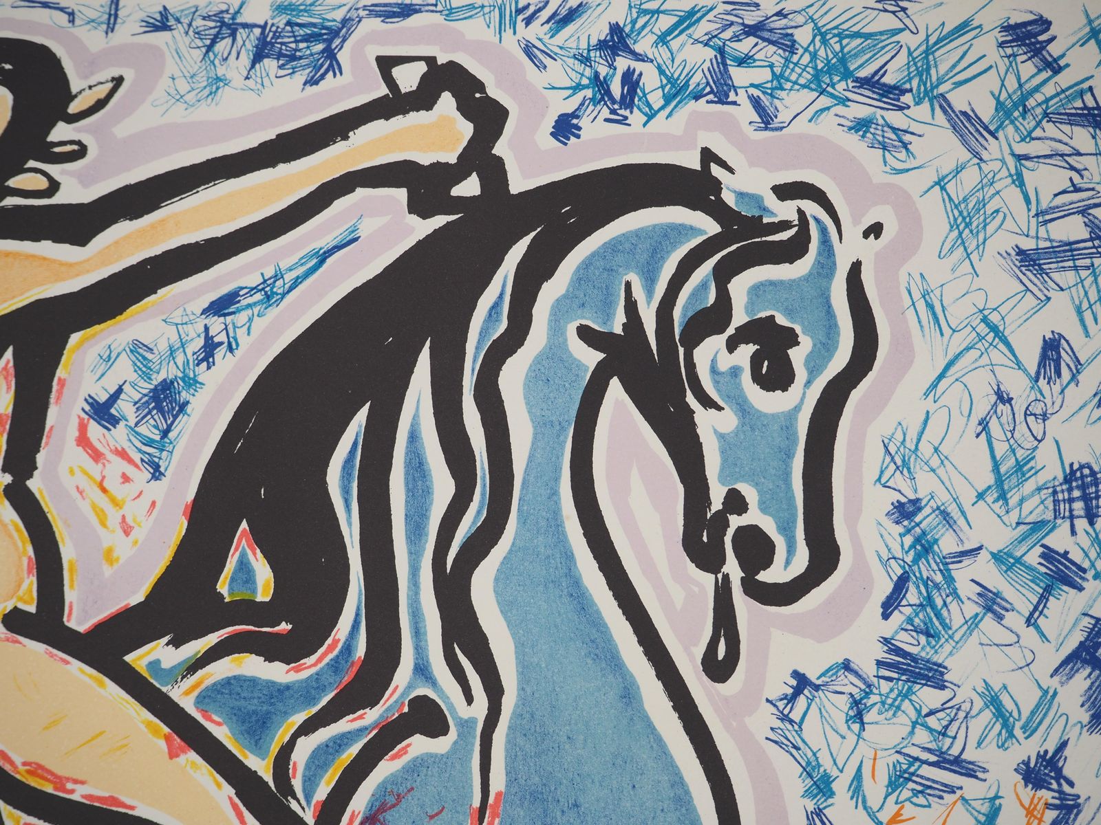 Salvador Dalí­The Vitraux : Horseman   Original Lithograph, Handsigned (Field #76 2b)1973 photo for sale