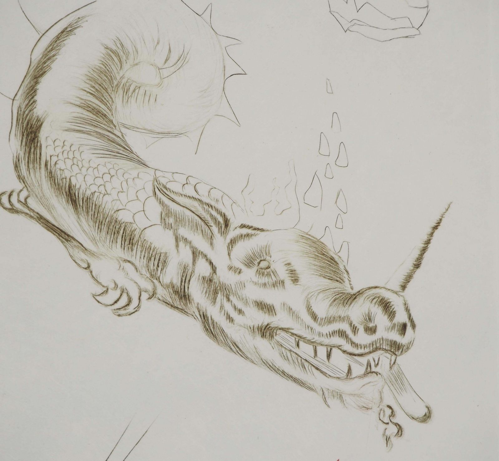 Salvador Dalí­Tristan And The Dragon   Original Etching Handsigned (Field #70 10 E)1970 photo Art
