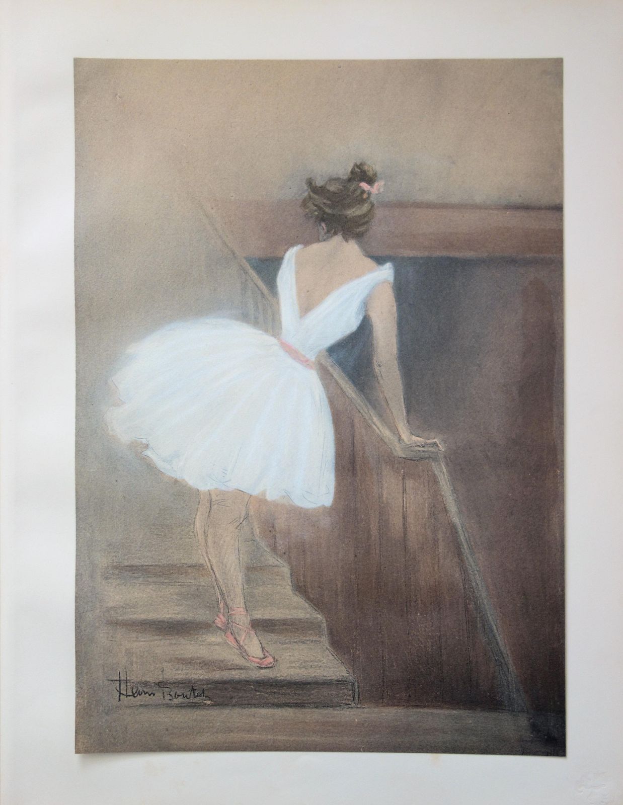 Henri Boutetparis Opera : Ballerina In The Stairs   Original Lithograph 18971897/98
