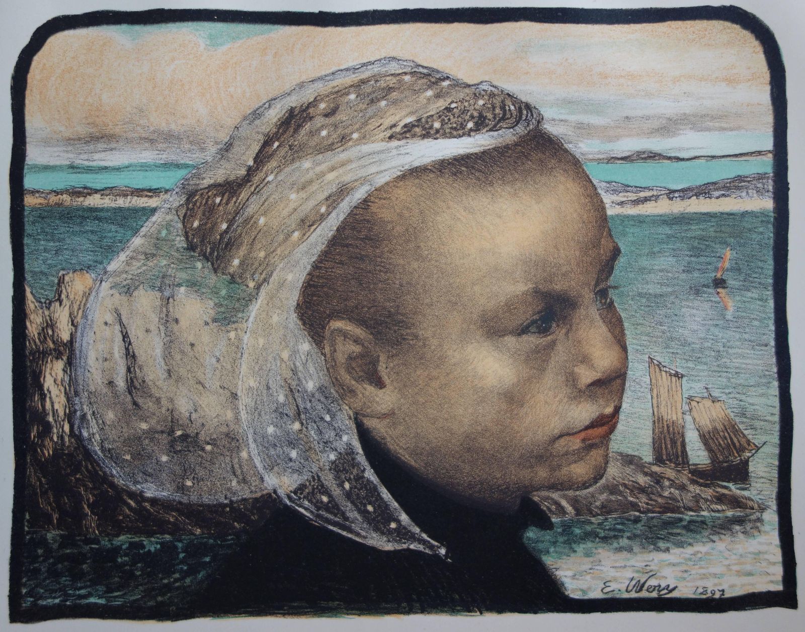 Emile Auguste Werybrittany   Original Lithograph (1897 1898)1897 photo for sale