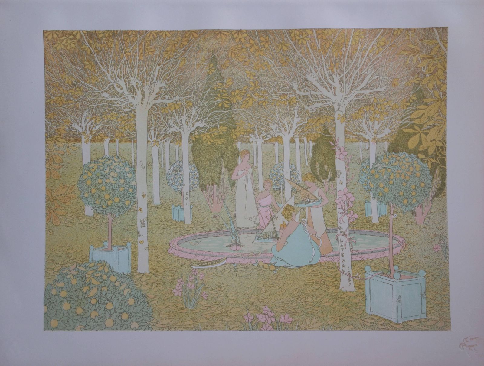 Gaston De Latenayin The Park   Original Lithograph (1897/98)1897/98