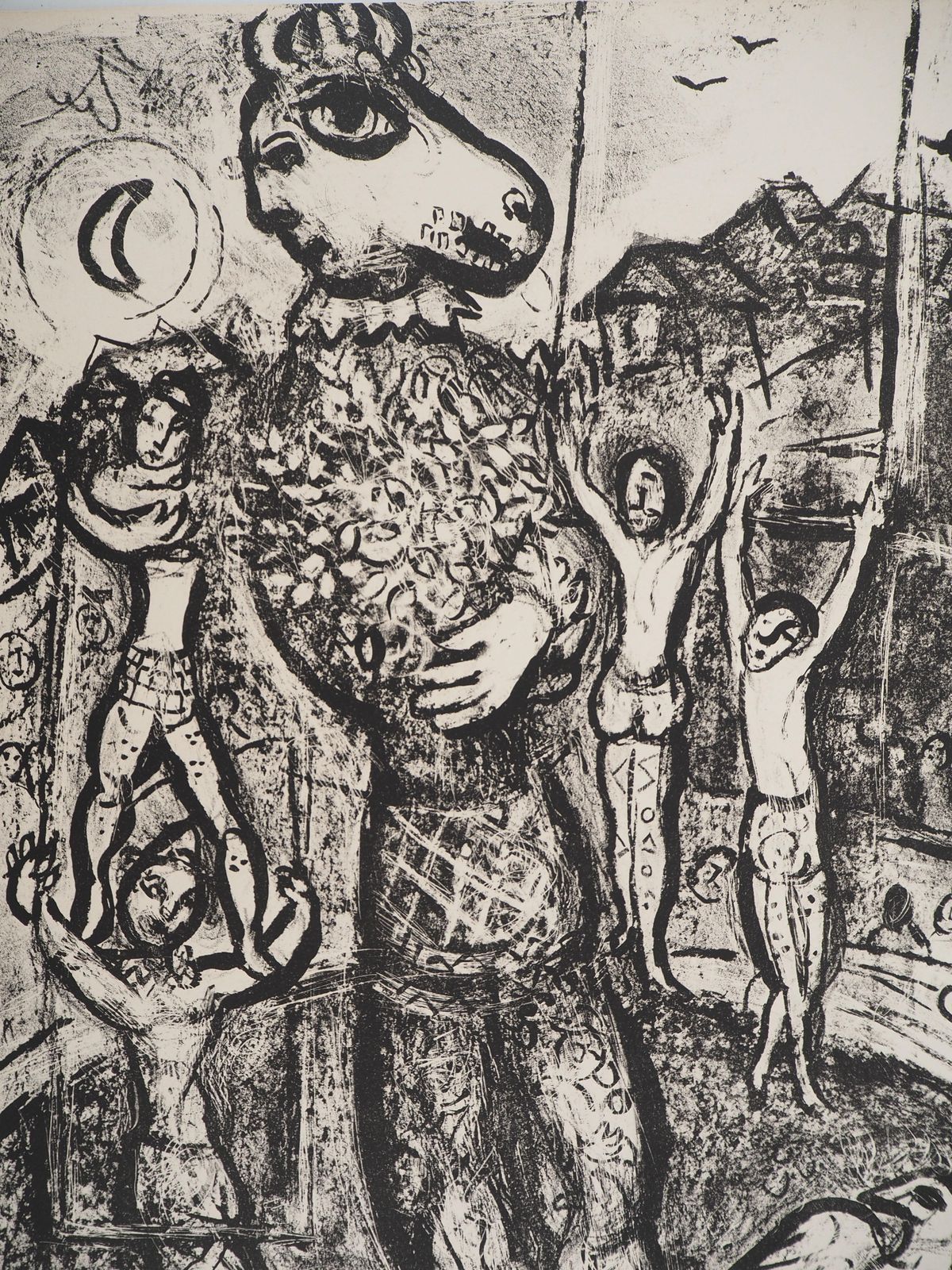 Marc Chagallthe Circus : The Artist And His Double   Original Lithograph (Mourlot #497)1967 photo furniture