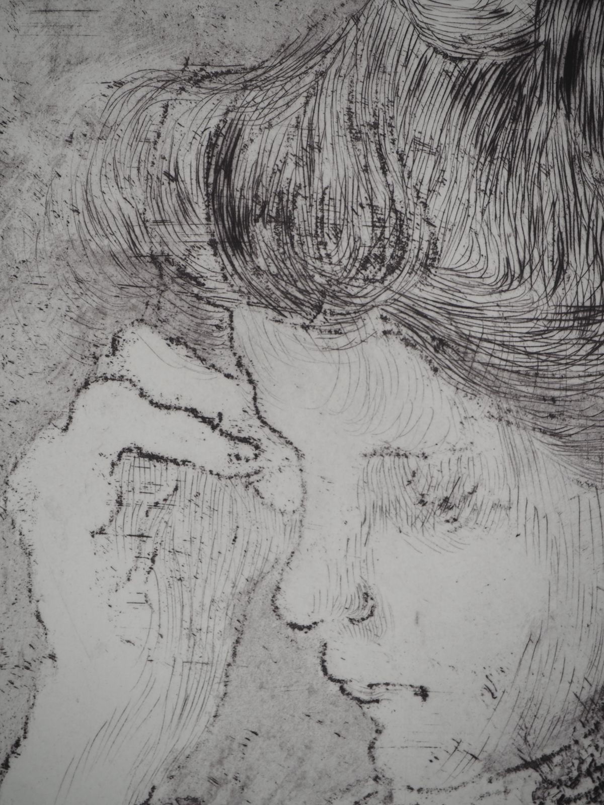 Louis Valtatthoughtful Woman   Etching From Louvre Museum photo Art