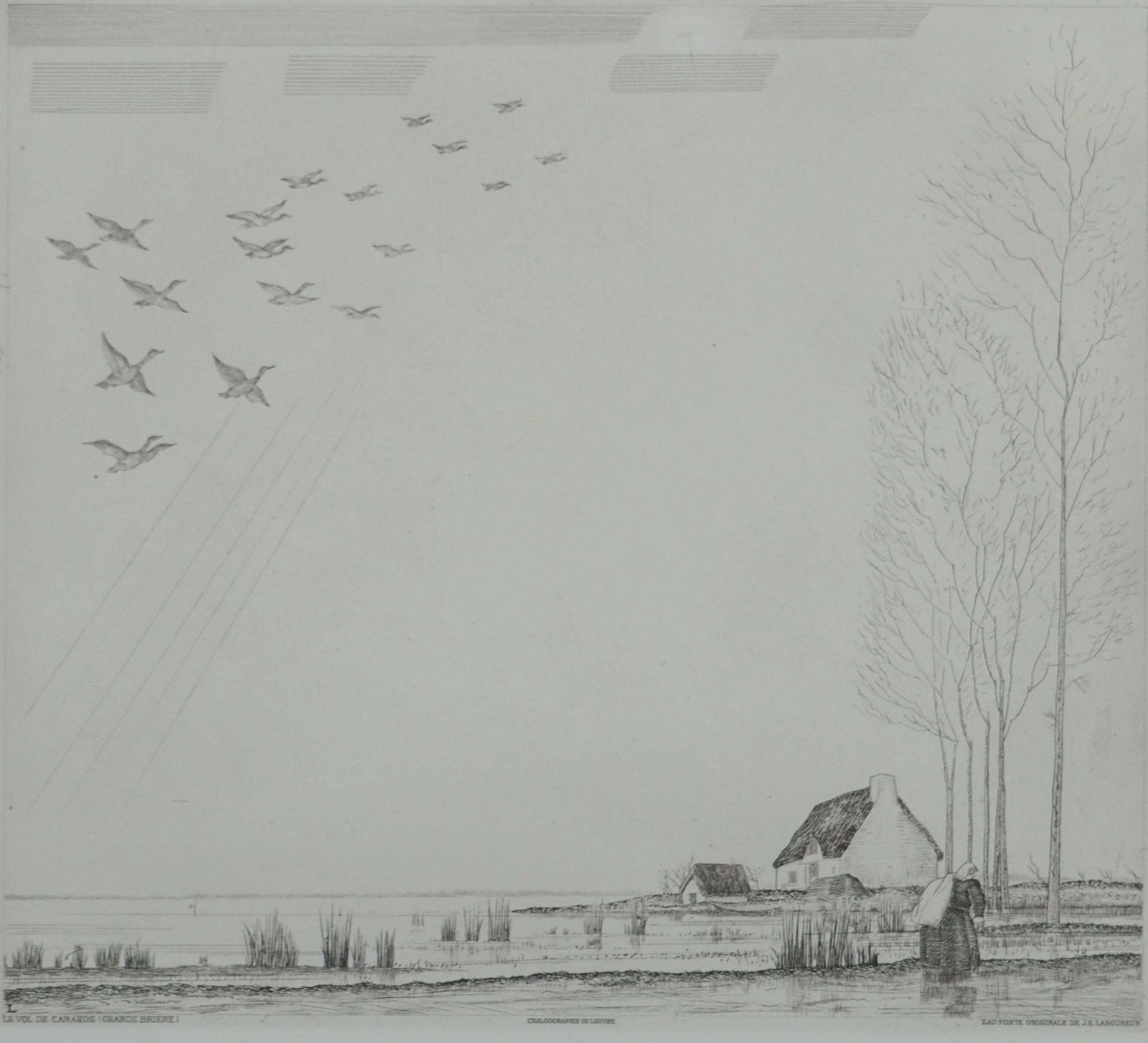 Jean Emile Laboureurbrittany : The Flight Of Ducks   Etching From Louvre Museum photo furniture