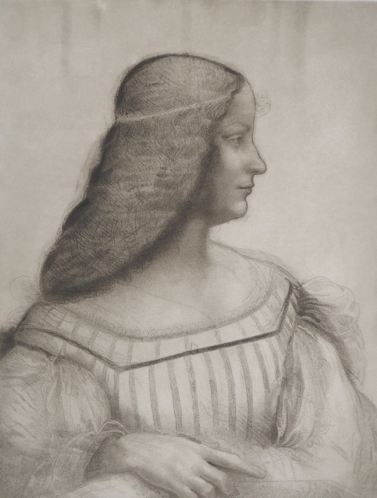 Portrait Of Isabella D'este   Etching From Louvre Museum photo furniture