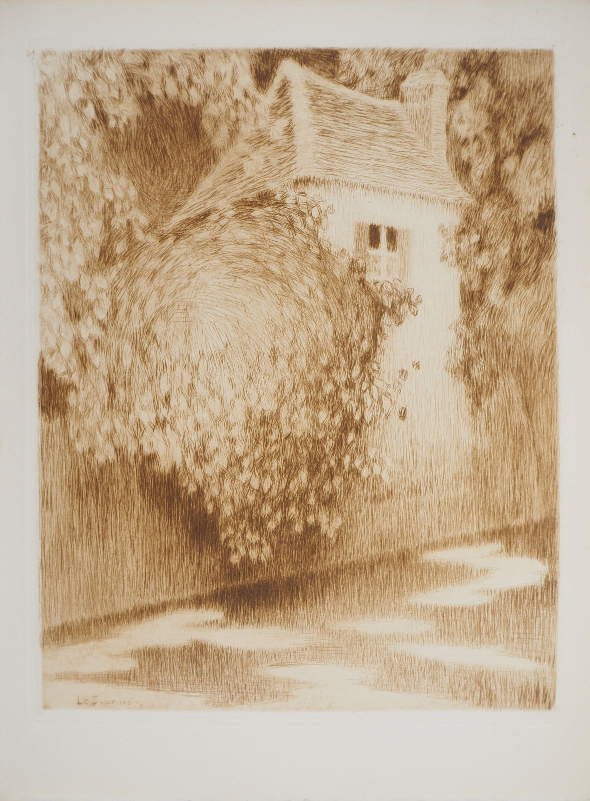Henri Le Sidanerimpressionism : House In The Woods   Original Etching1928
