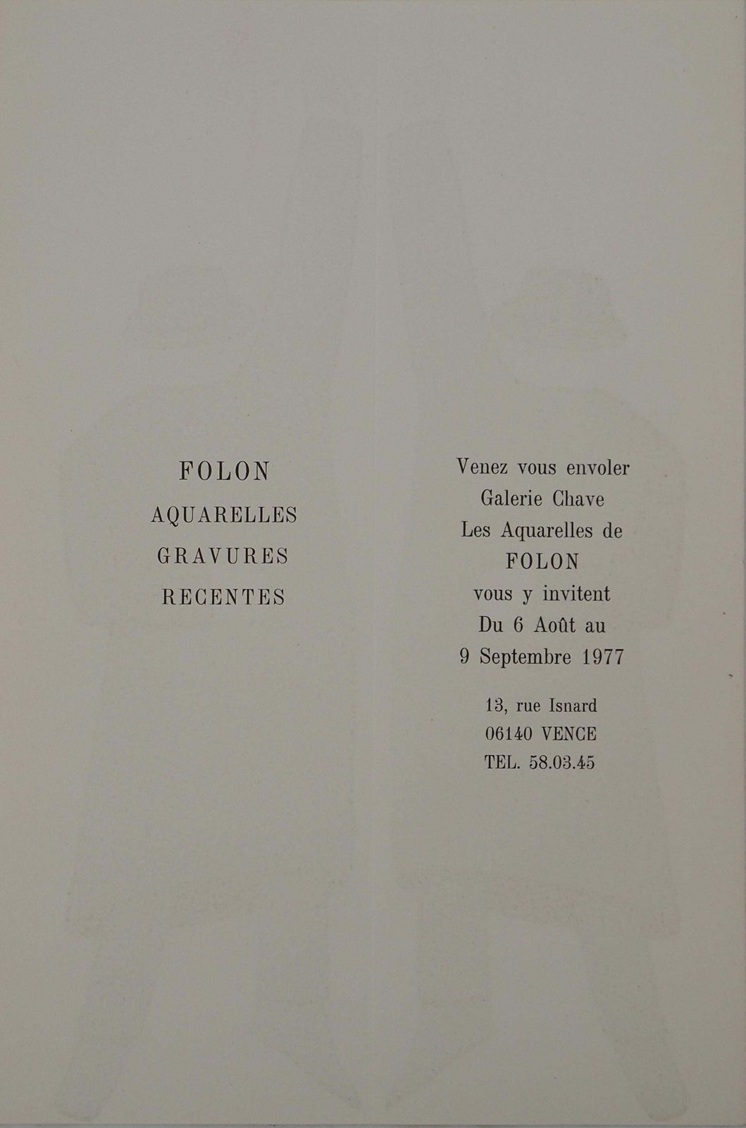 Jean Michel Folontwins : Men In A Mirror   Print : Grreeting Card For Galerie Chave 19771977 photo vinterior
