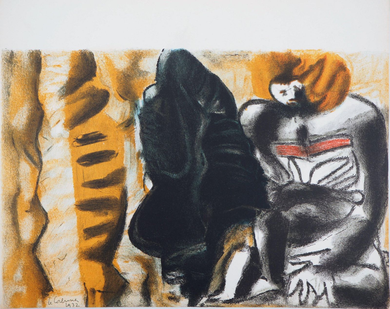 Le Corbusierman And Shadow   Original Lithograph (Morance 1938)1938