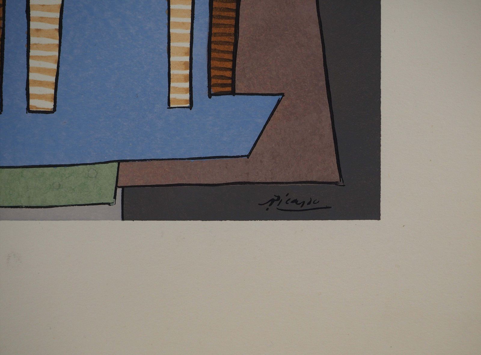 Cubist Table And Guitar   Lithograph   Printed Signature (Cramer #15)1926 photo furniture