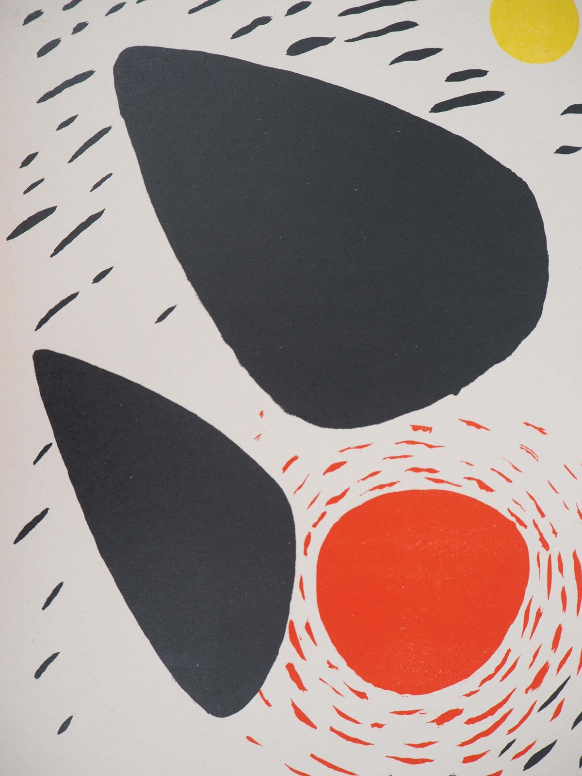 Alexander Calderrocks And Sun   Original Lithograph   Mourlot, 19521952 photo for sale