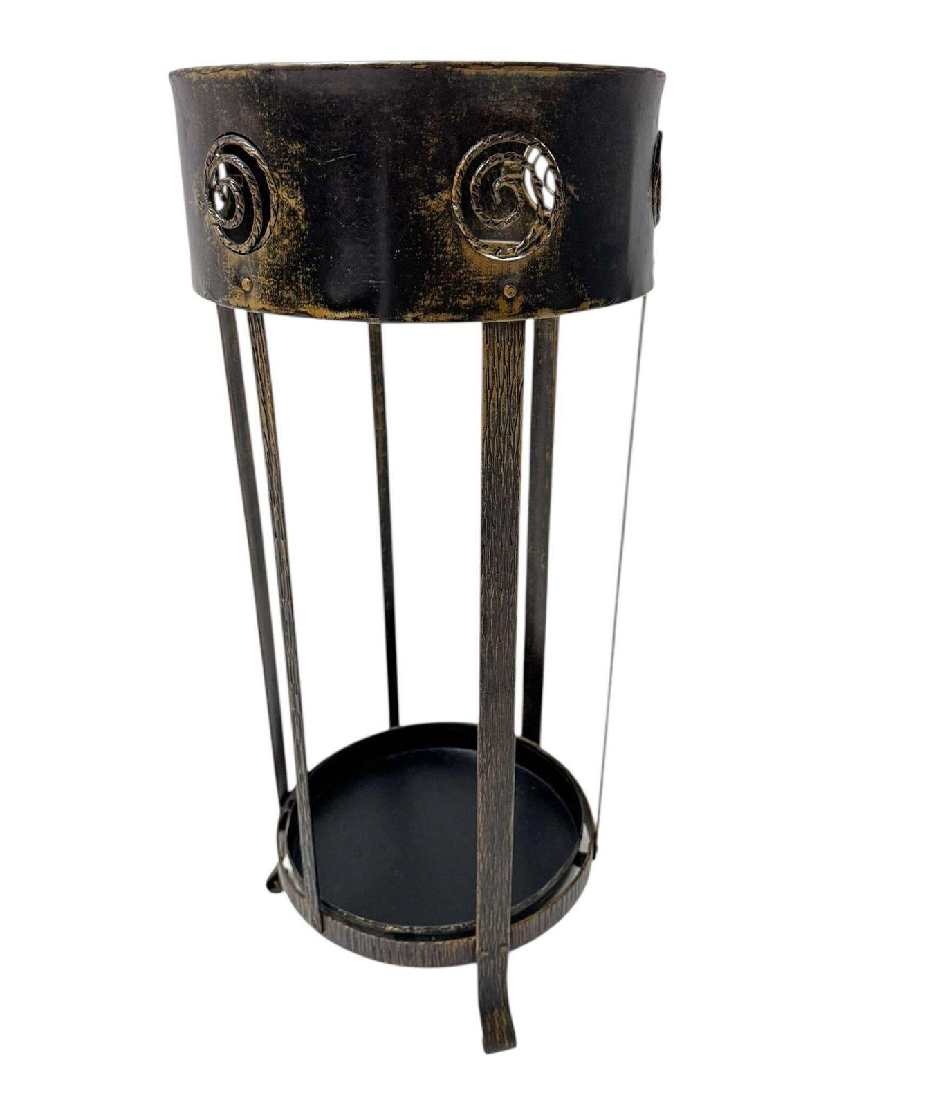 Vienna Secession Patinated Metal Umbrella Stand, 1900s photo vintage