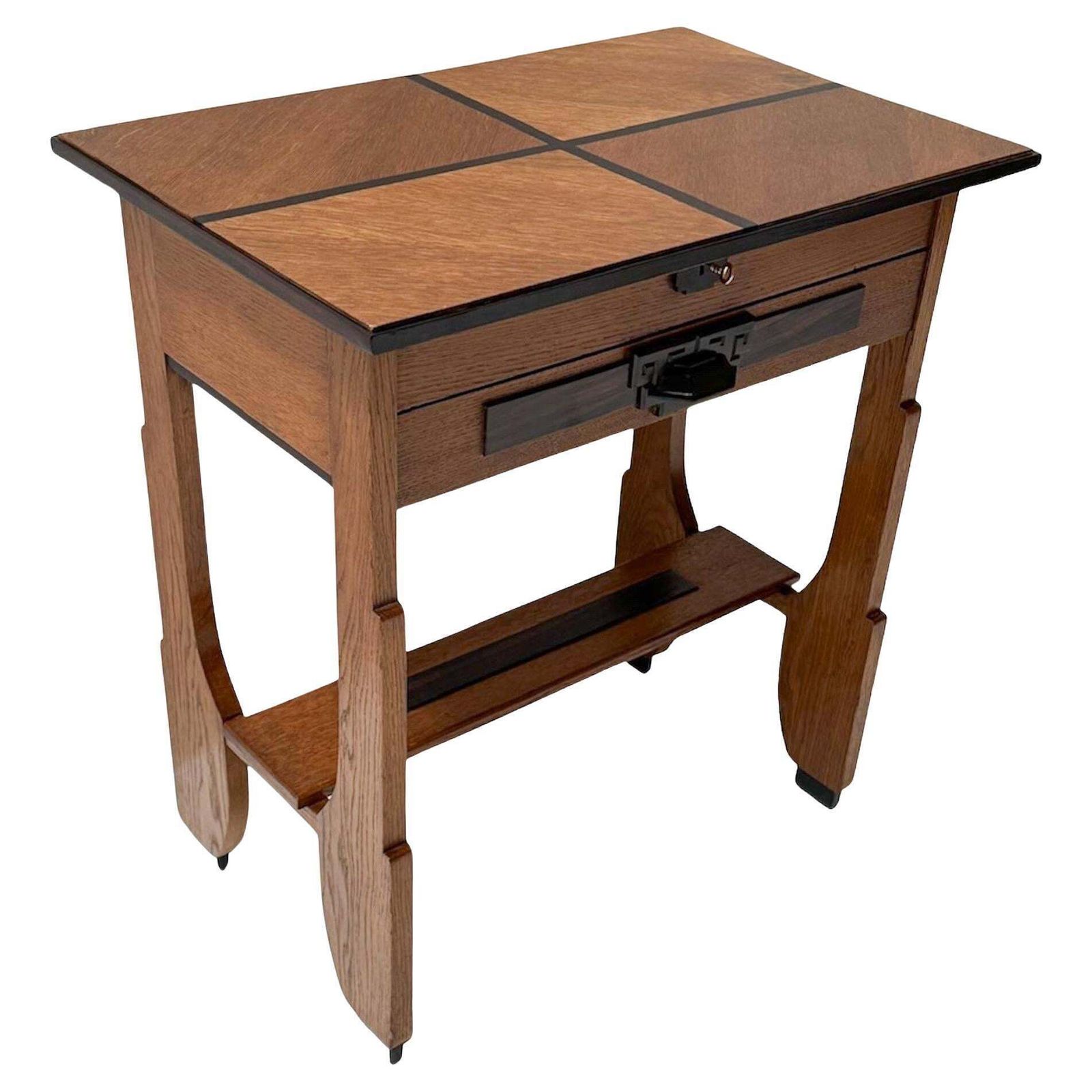Art Deco Amsterdamse School Sewing Table By Dijst's Meubelfabriek Amsterdam