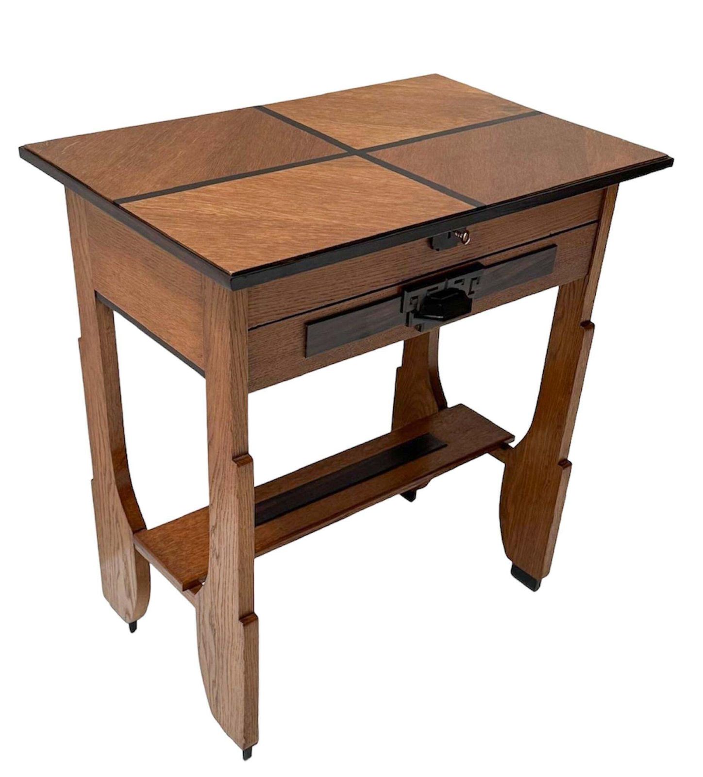 Art Deco Amsterdamse School Sewing Table By Dijst's Meubelfabriek Amsterdam photo vintage