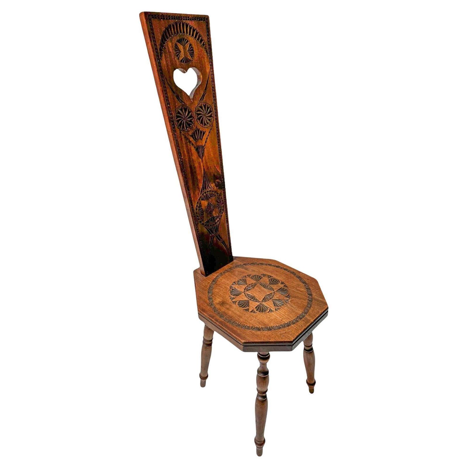 Arts & Crafts Art Nouveau Kerfschnitt Side Chair, 1900s