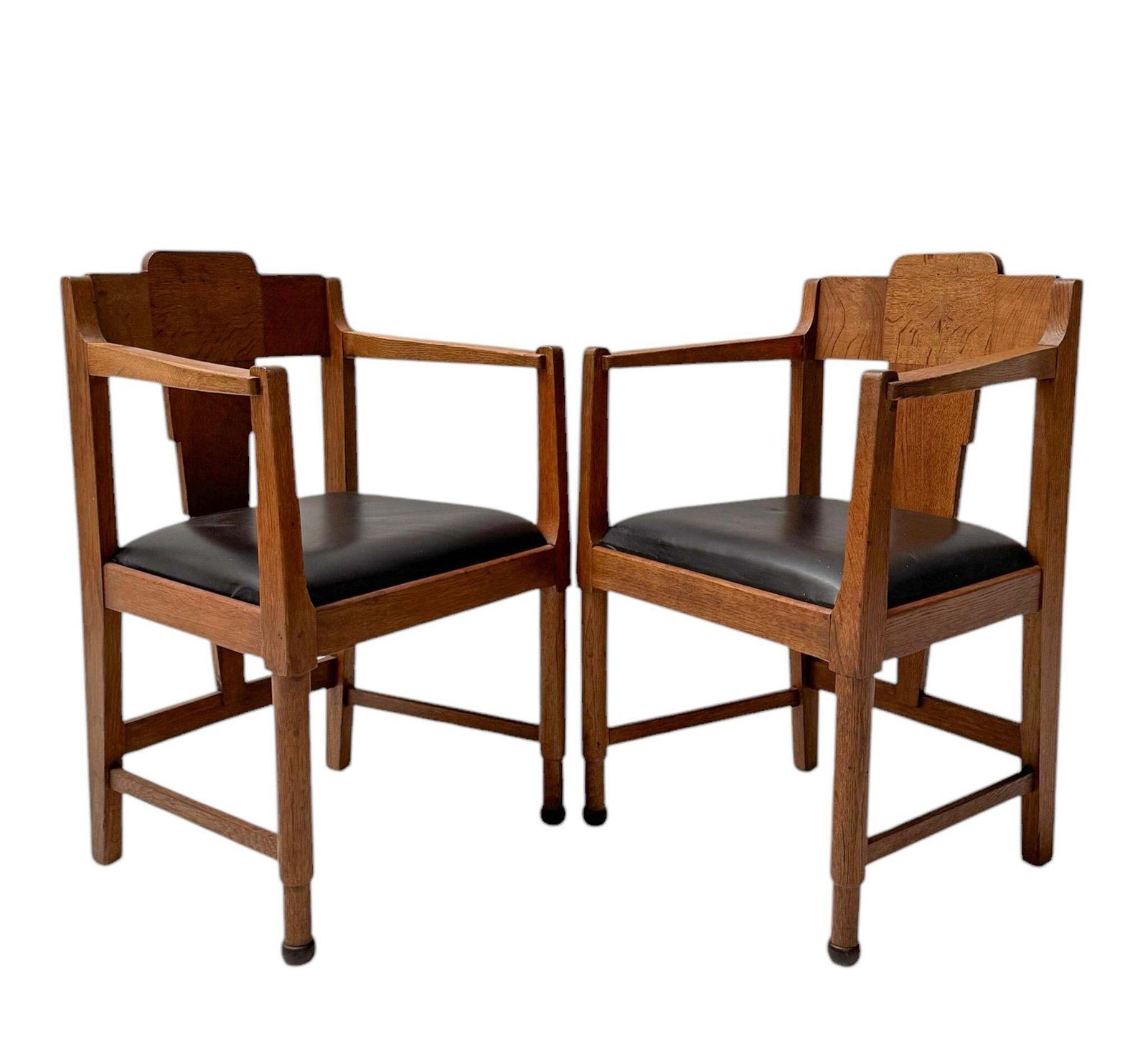 Two Art Deco Amsterdamse School Armchairs, By Frits Spanjaard, 1920s photo for sale