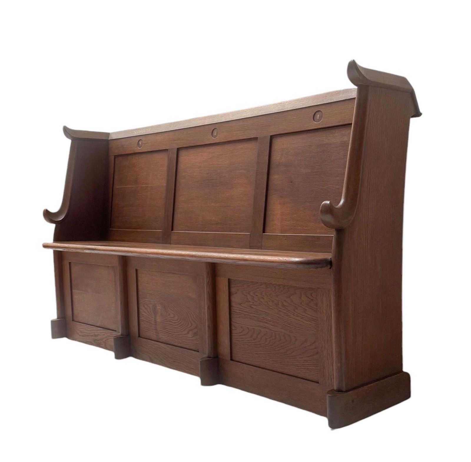 Willem Penaat Art Deco Amsterdamse School Three Seat Bench, 1920s photo 2359.0